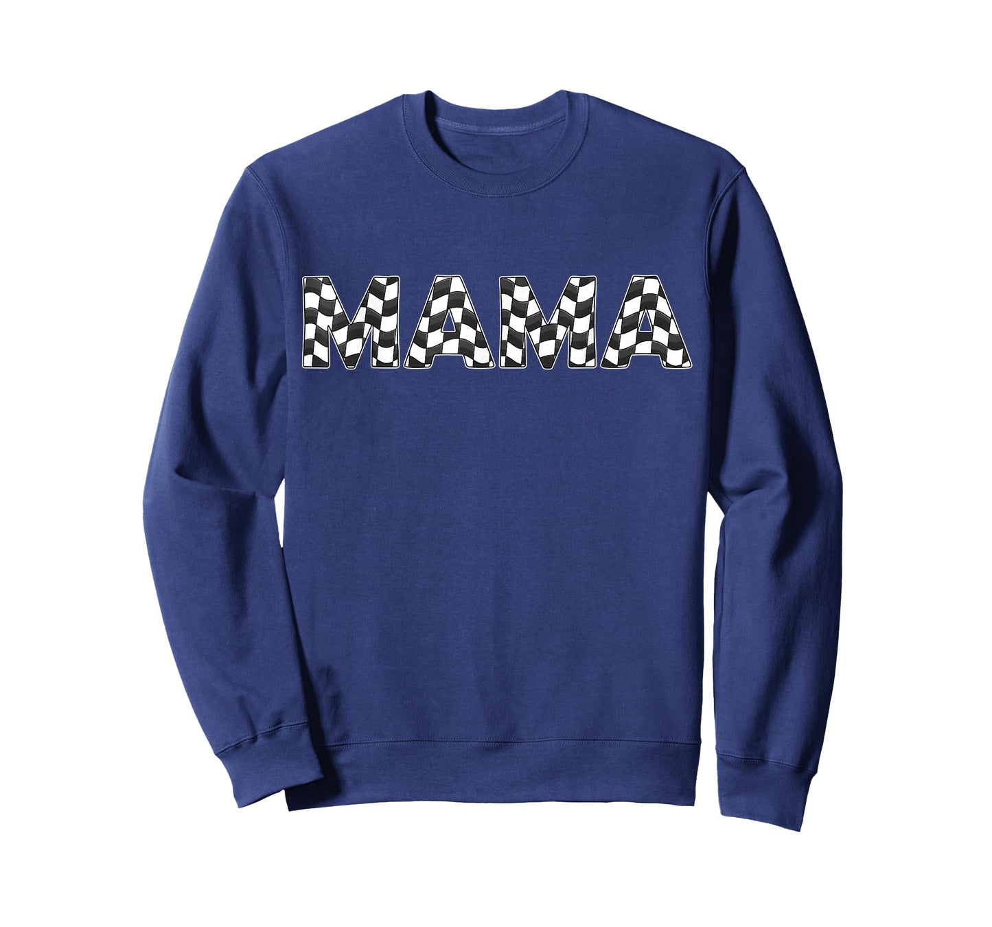 Checkered race car Mama White Black Checkerboard Women Flag T-Shirt