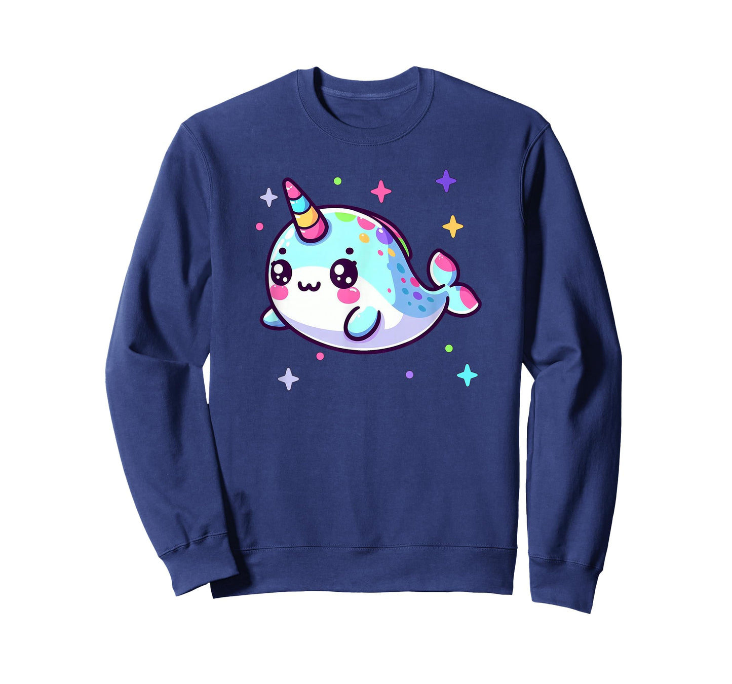 Cute Kawaii Narwhal Blue Pink Anime Sea Critter Fun T-Shirt
