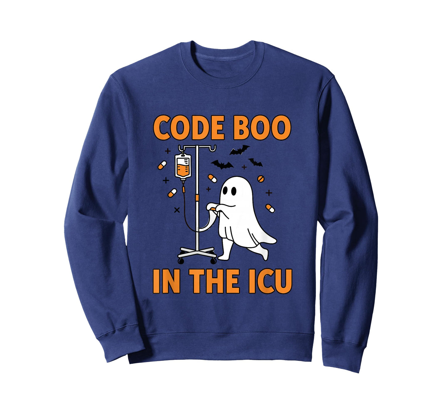 Ghost ICU Nurse Code Boo in ICU Funny Halloween Costume T-Shirt