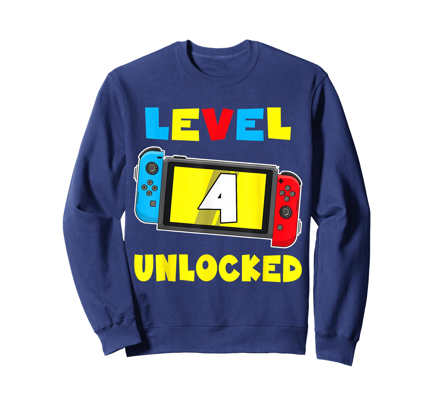 Level 4 Unlocked 4th Birthday Shirt Video Game 4 Year Old T-Shirt