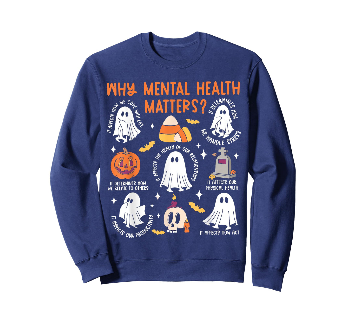 Mental Health Ghost Halloween Therapist School Psychologist T-Shirt