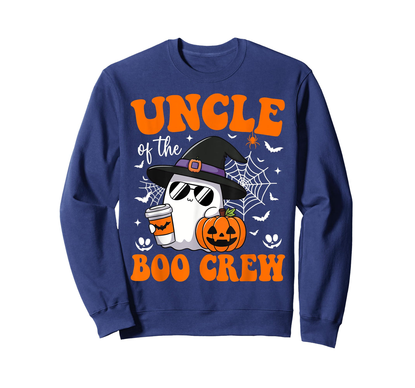 Uncle Boo Crew Groovy Ghost Matching Family Halloween T-Shirt