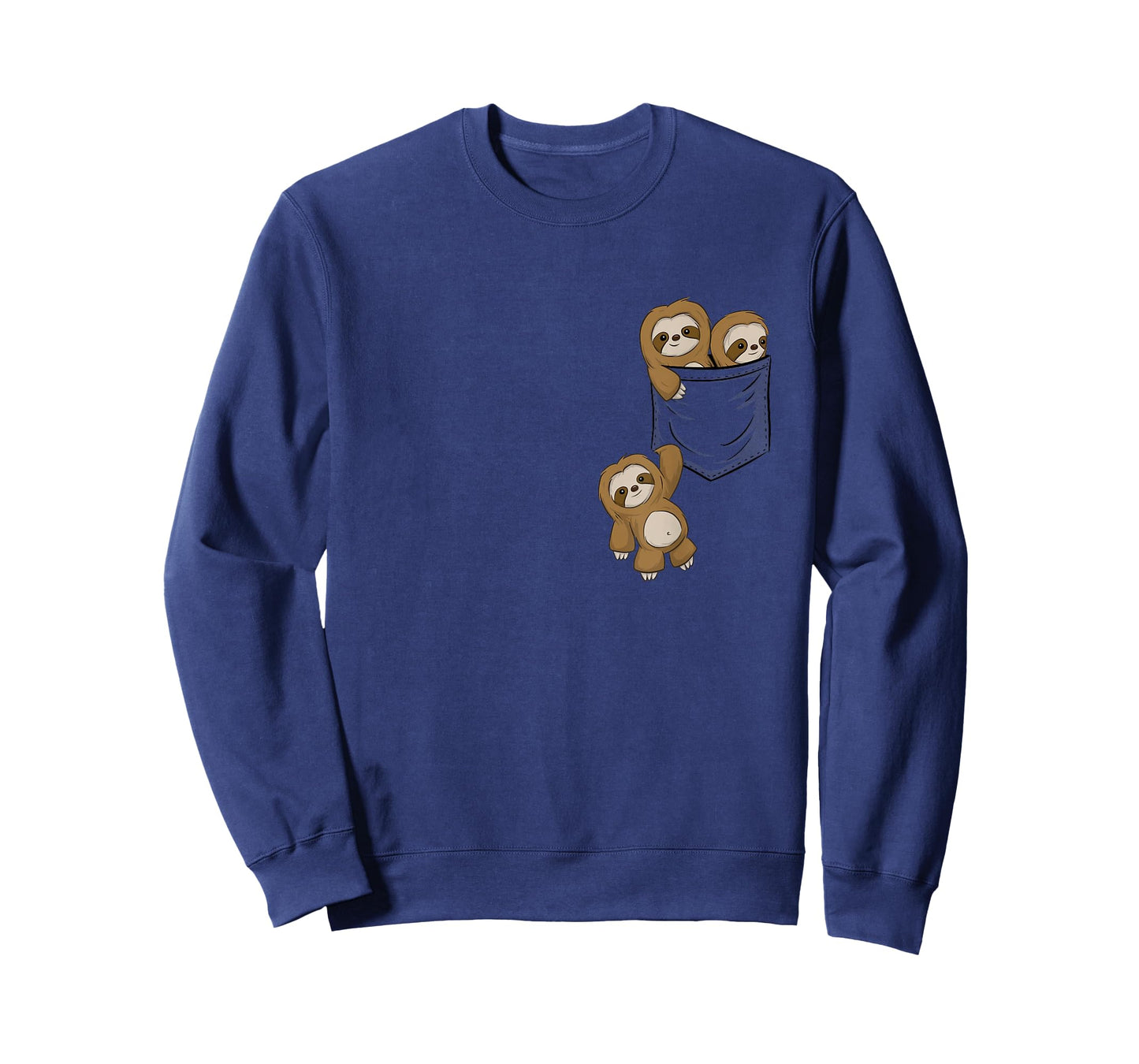 for Sloth Lovers Cute Kawaii Baby Sloths in Pocket T-Shirt