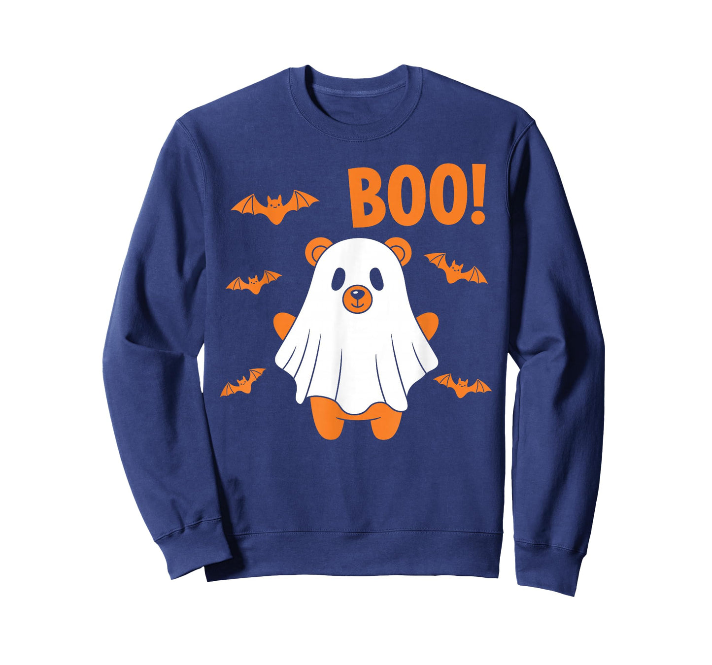 Funny Halloween Bear Boo Ghost Costume Bats T-Shirt
