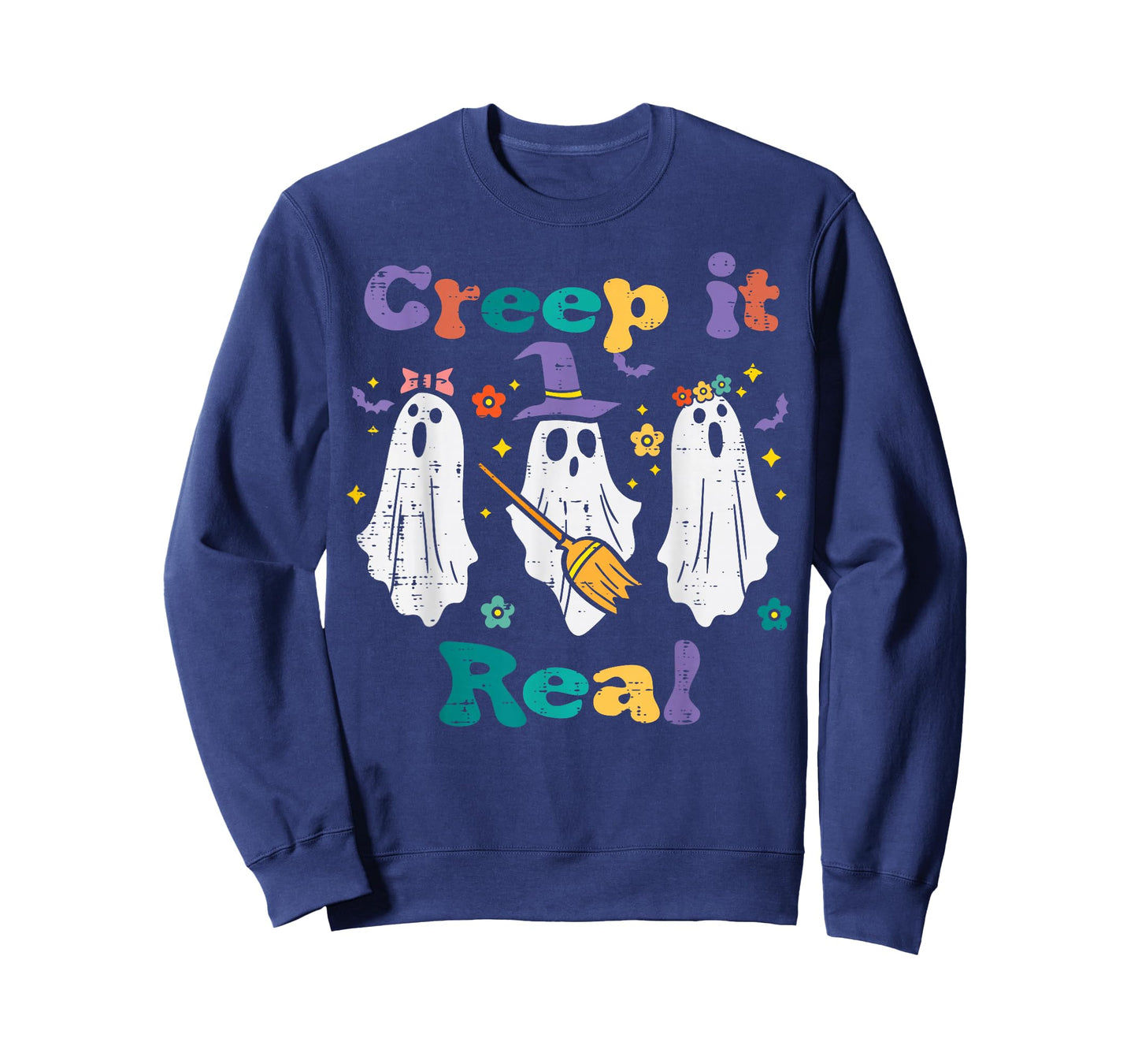 Ghosts Creep It Real Retro Halloween Costume Men Women Kids T-Shirt
