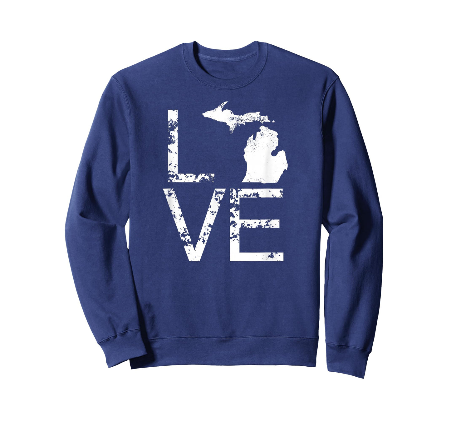 Michigan Love MI State Home Pride Map Distressed T-Shirt