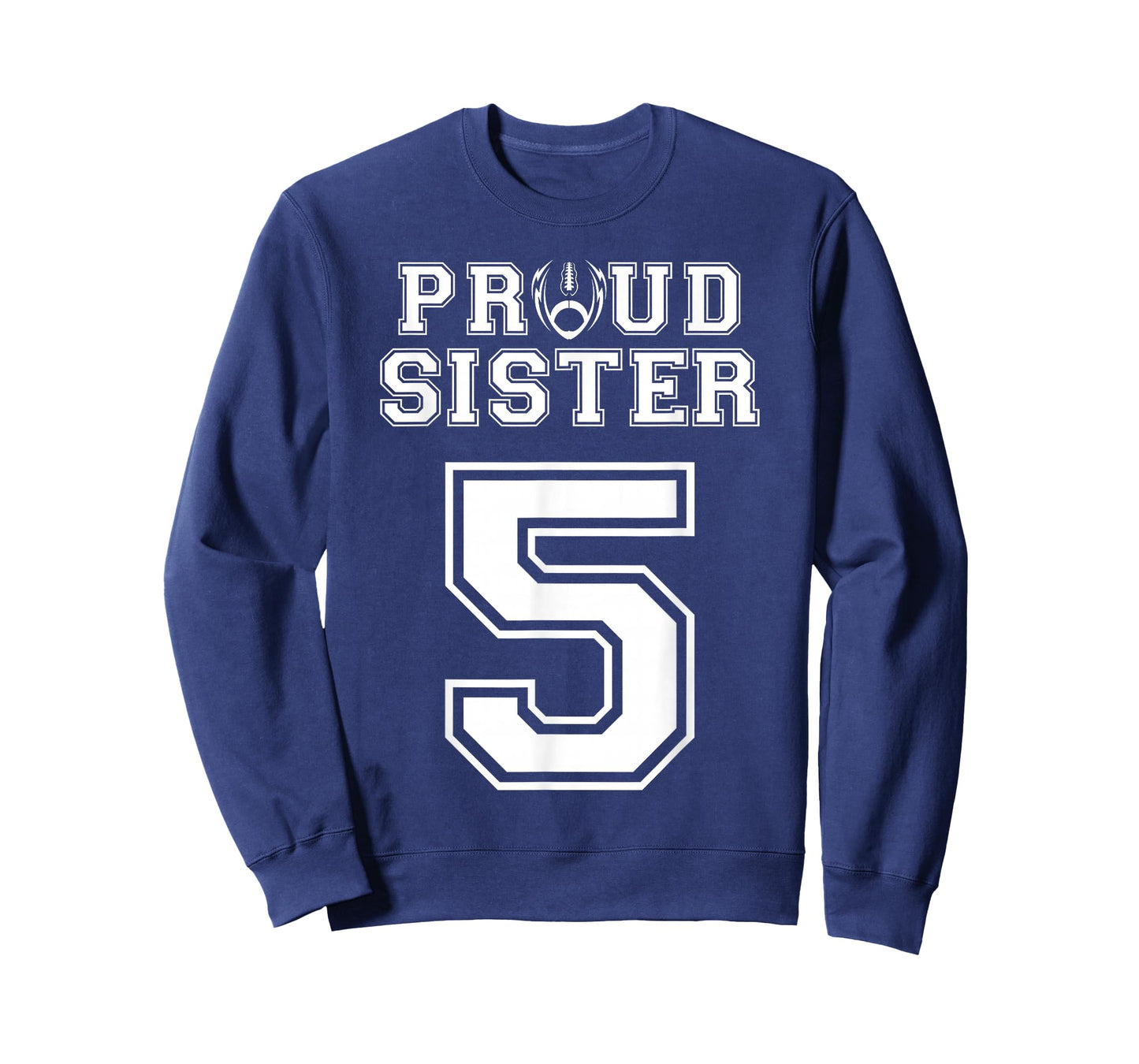 Custom Proud Football Sister Number 5 Personalized Women T-Shirt