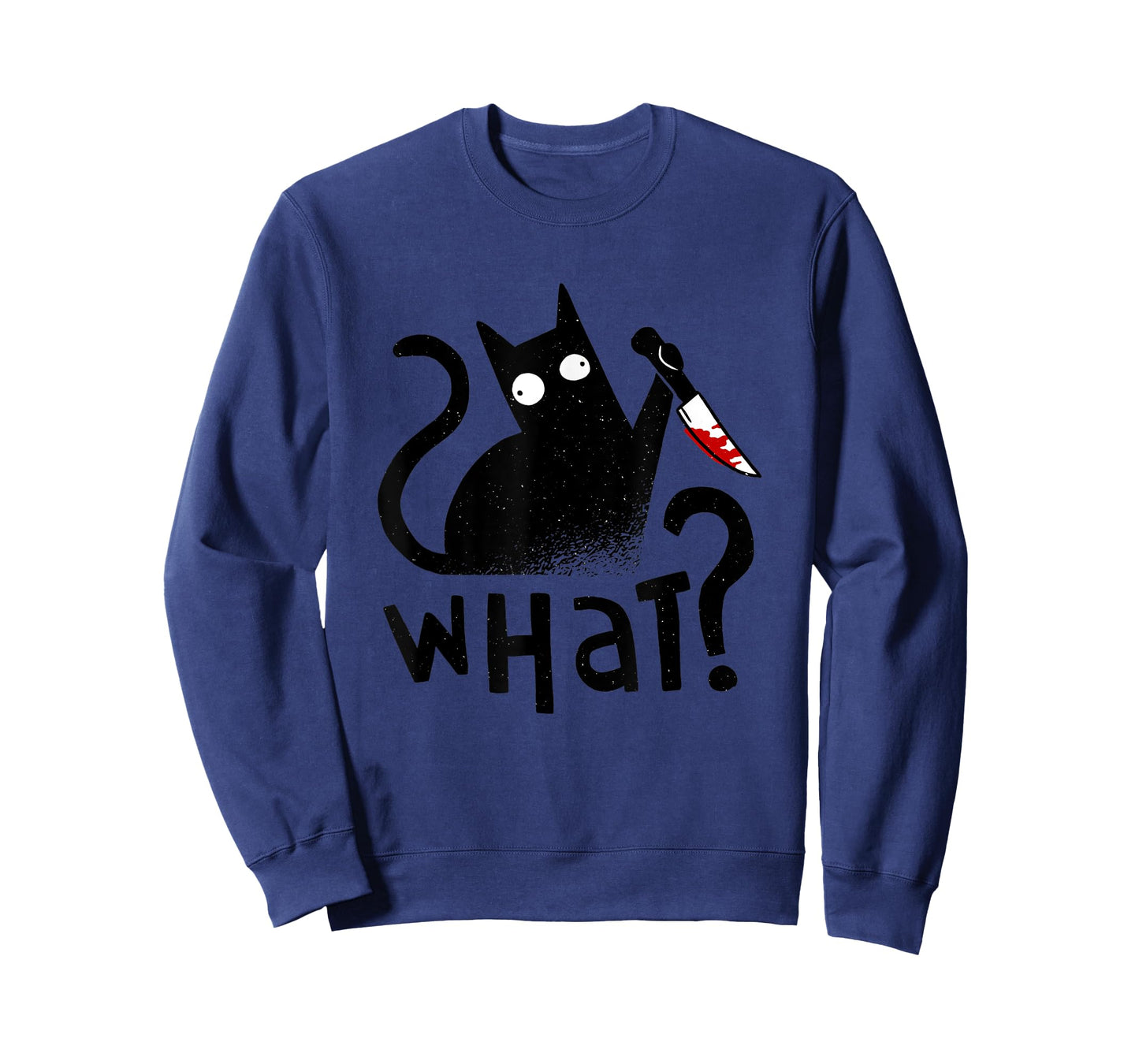 Cat What Cat With Knife Black Cat Murderous Cat Halloween T-Shirt