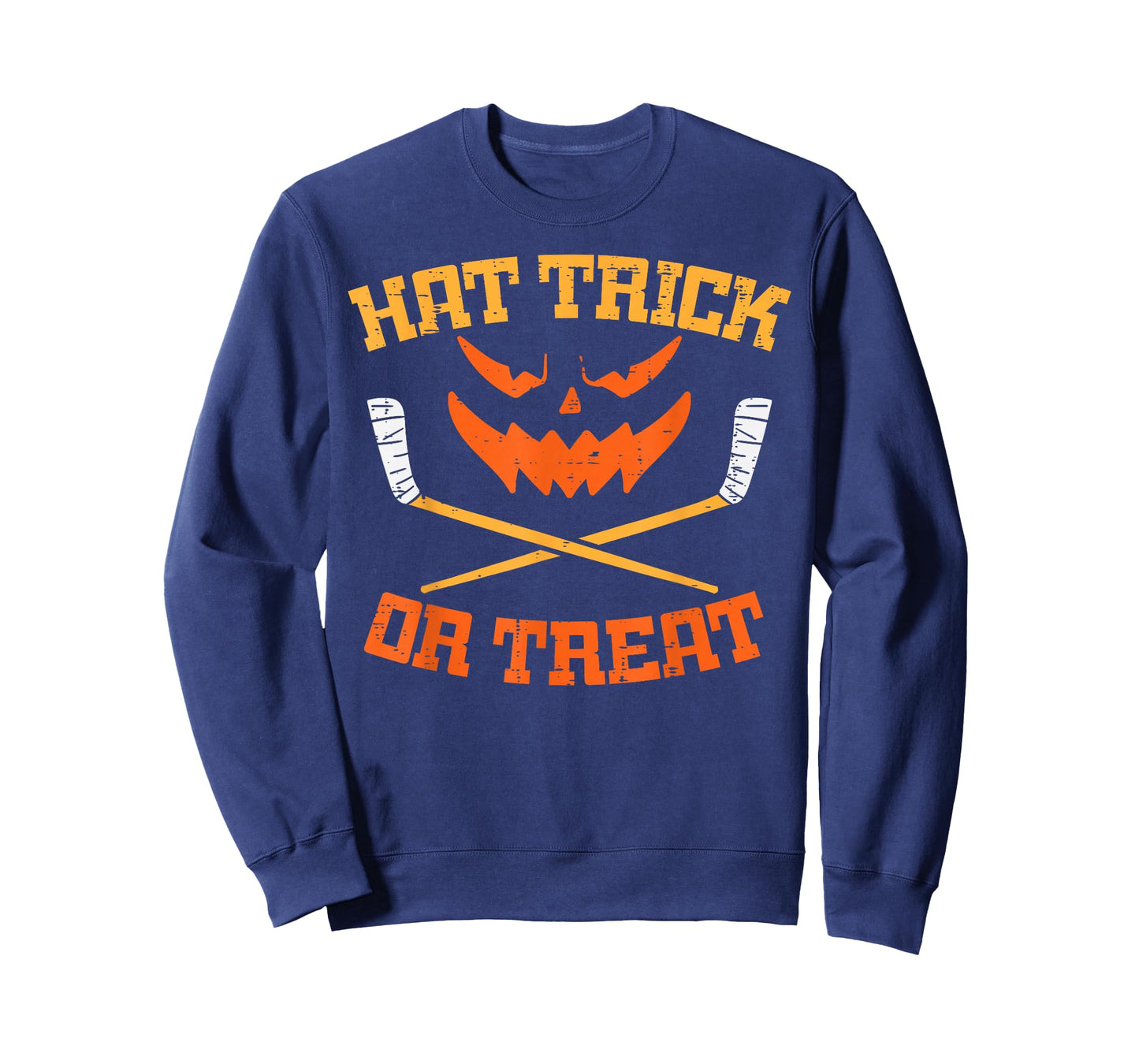 Hat Trick Or Treat Ice Hockey Halloween Boy Men Player Coach T-Shirt