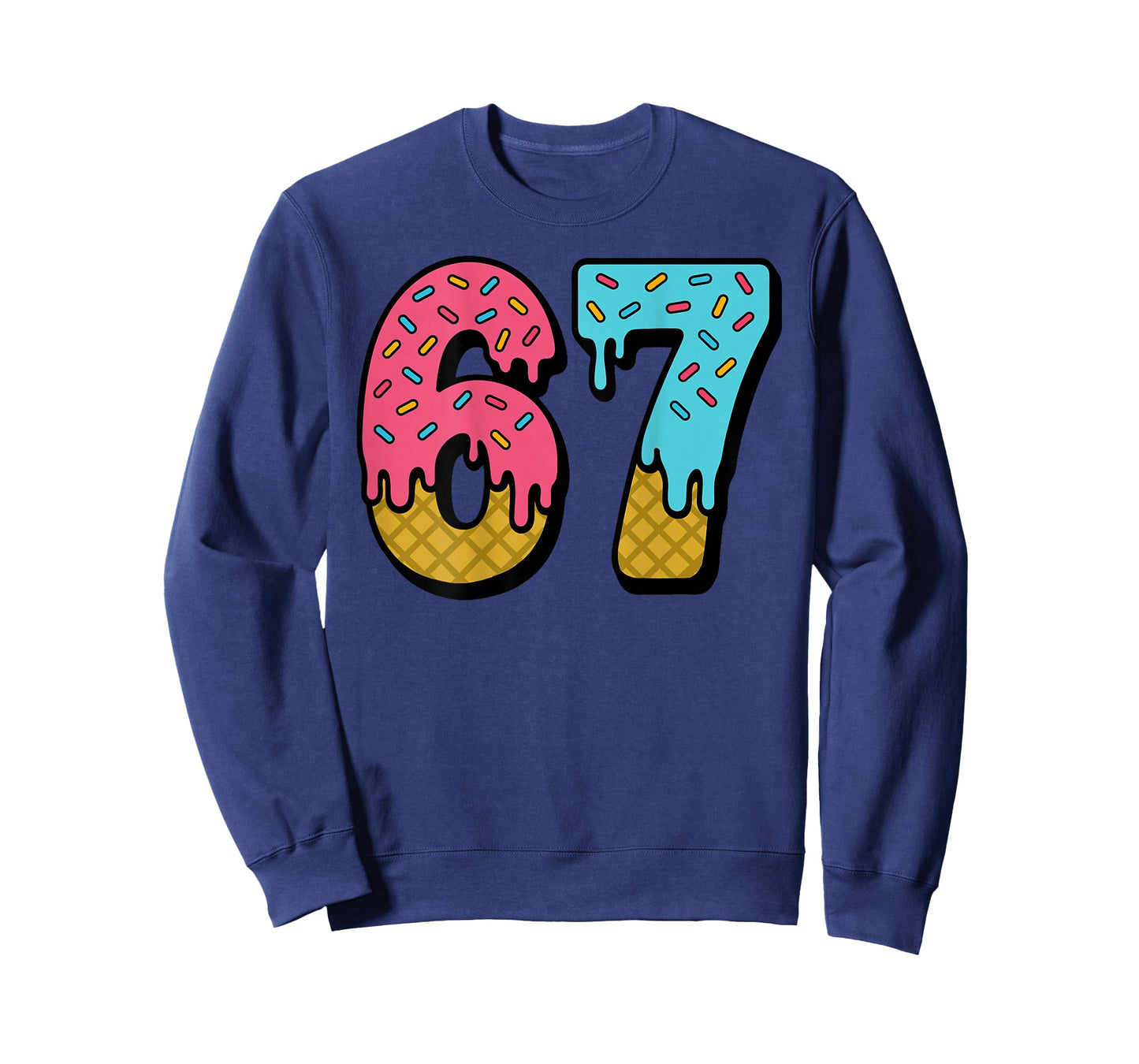 67 Ice Cream Drip Meme Six Seven Game Day (On Back) T-Shirt