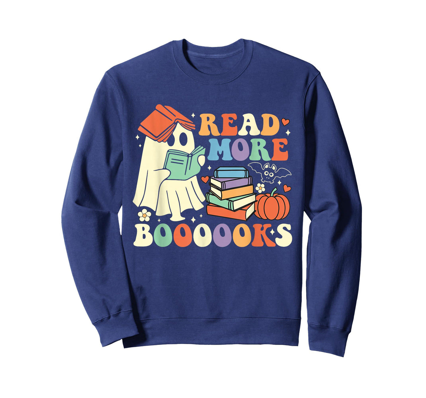 Funny Teacher Halloween Cute Booooks Ghost Read More Books T-Shirt