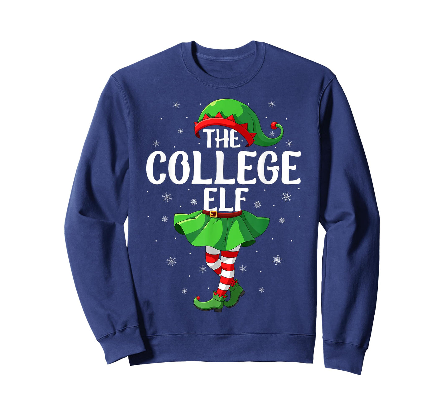College Elf Christmas Girls Women Elf Squad Xmas Family T-Shirt