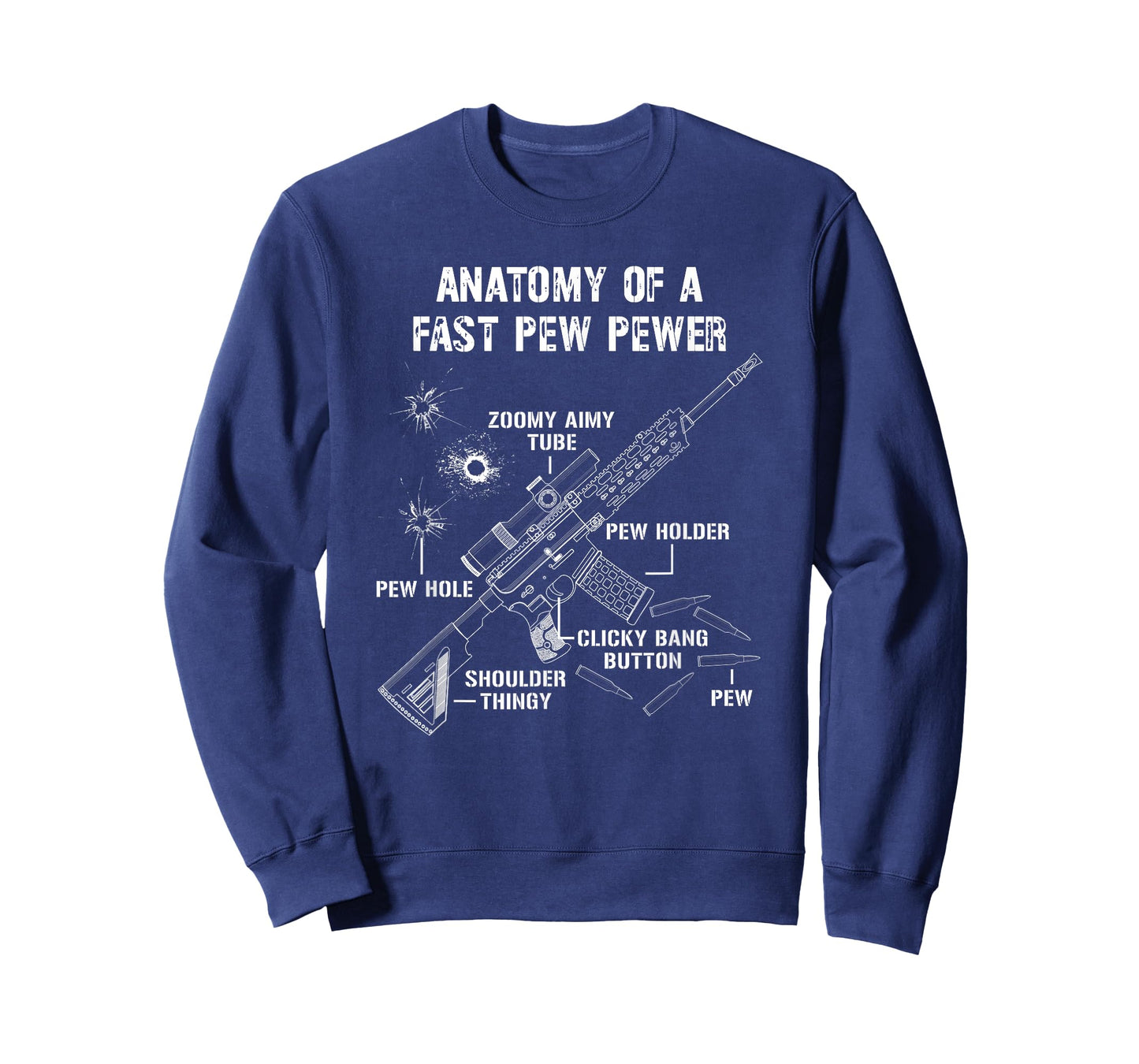 Funny Anatomy Of A Pew Pewer - 2A Supporter - Funny Gun Meme T-Shirt