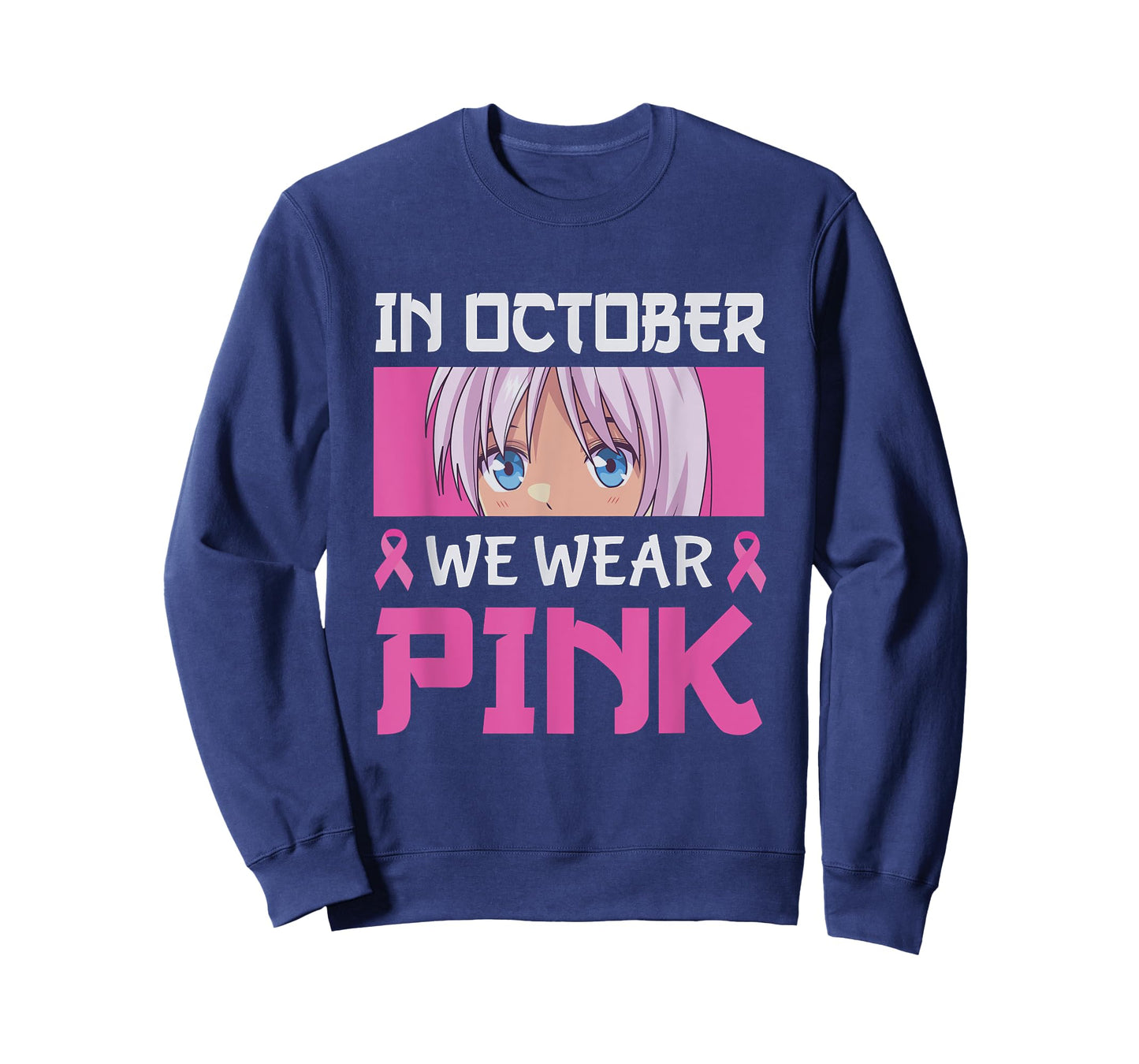 In October We Wear Pink Breast Cancer Anime Manga Girls Boys T-Shirt
