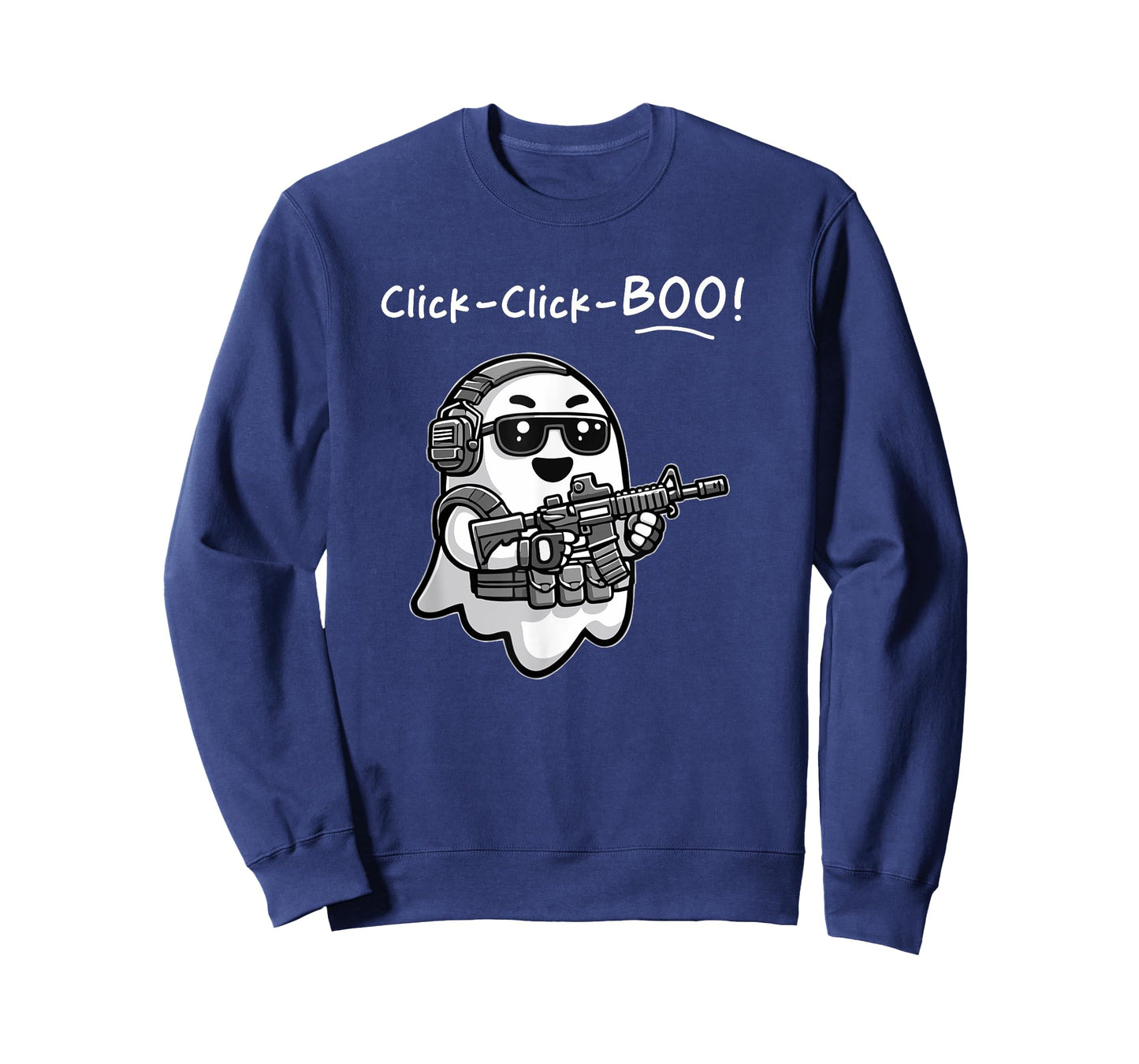 Funny Tactical Ghost Click Click Boo Halloween Veteran Party T-Shirt