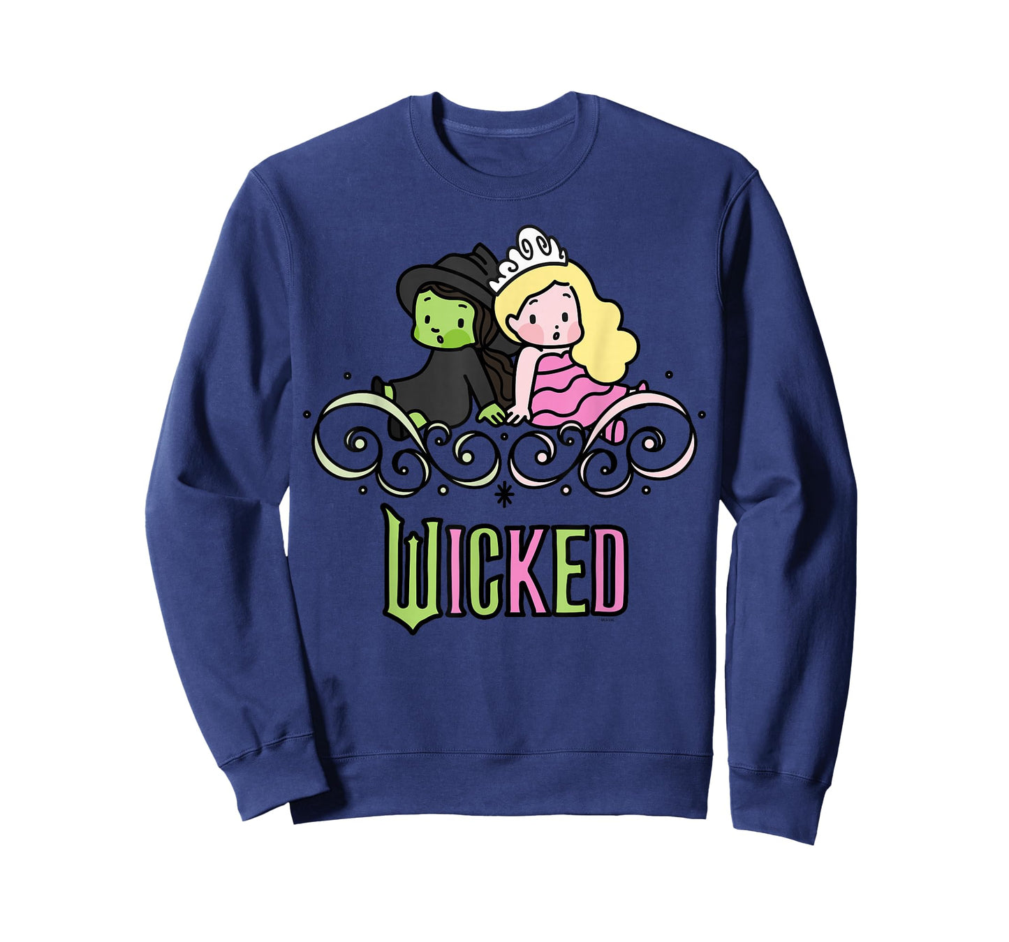 Wicked Elphaba & Glinda Together Playful Cartoon Style T-Shirt