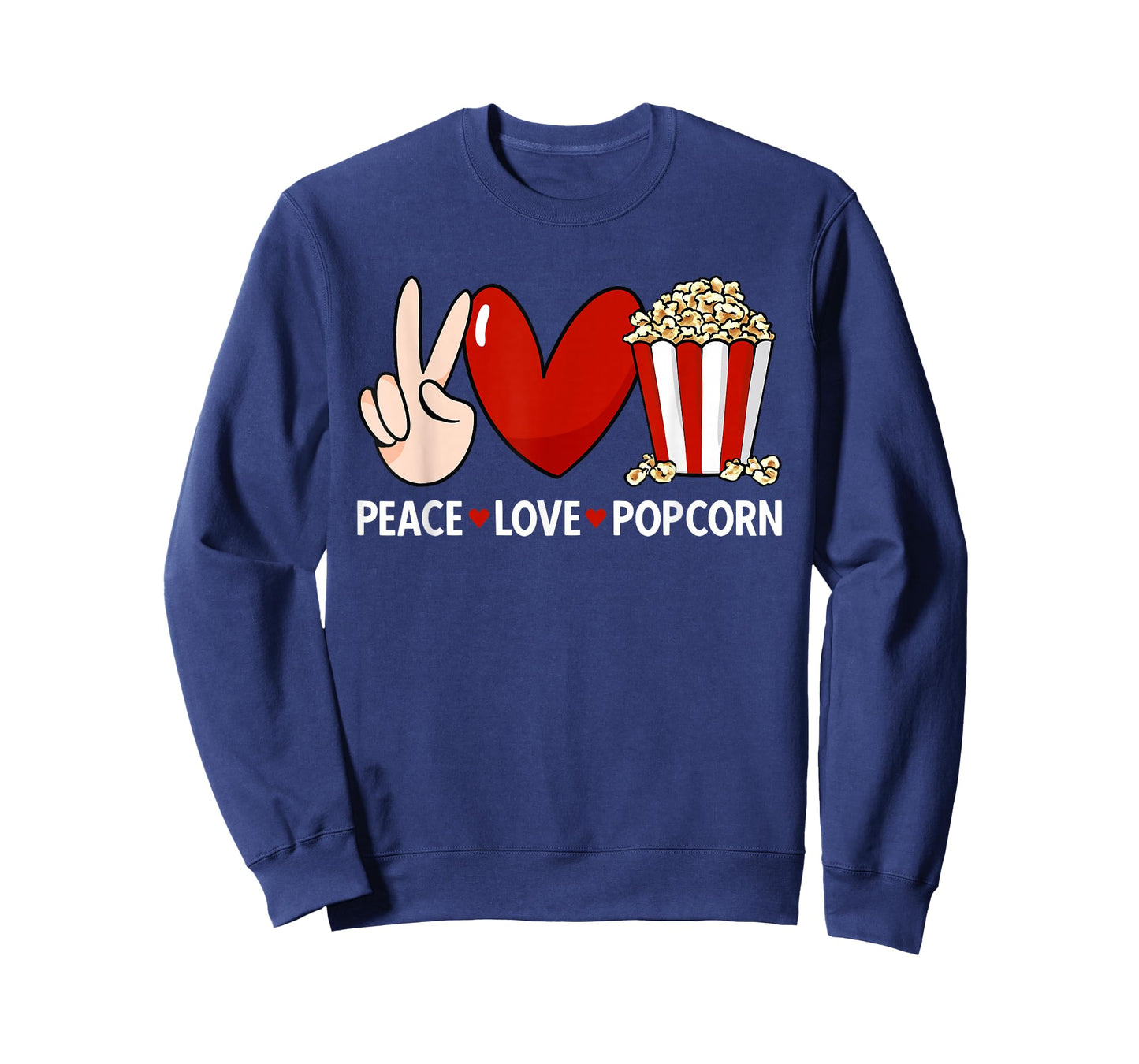 Popcorn Movie Night Snack Peace Love Popcorn T-Shirt