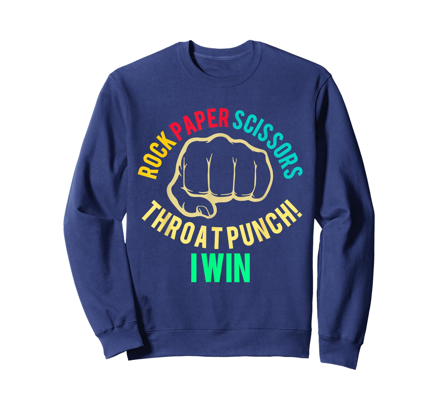 Rock Paper Scissors Throat Punch I Win Vintage Funny Saying T-Shirt