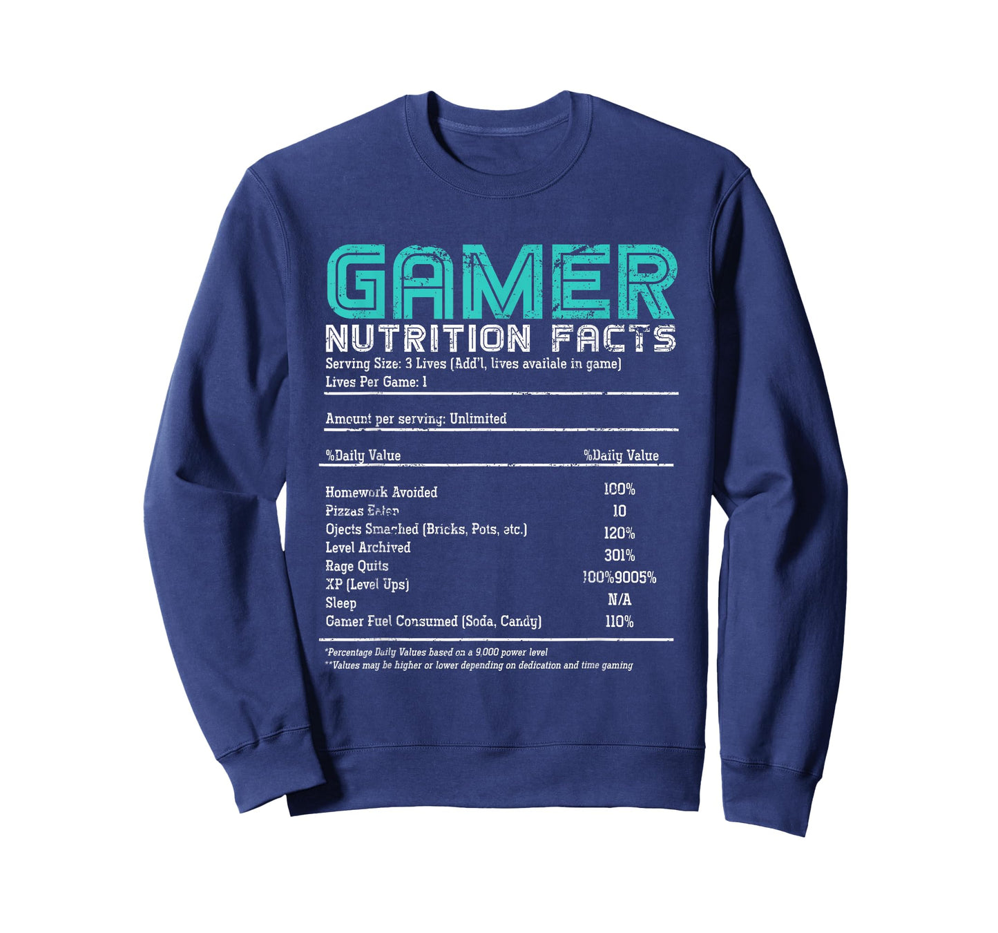 Video Gaming Funny Gamer Nutrition Facts Gift Gamer T-Shirt