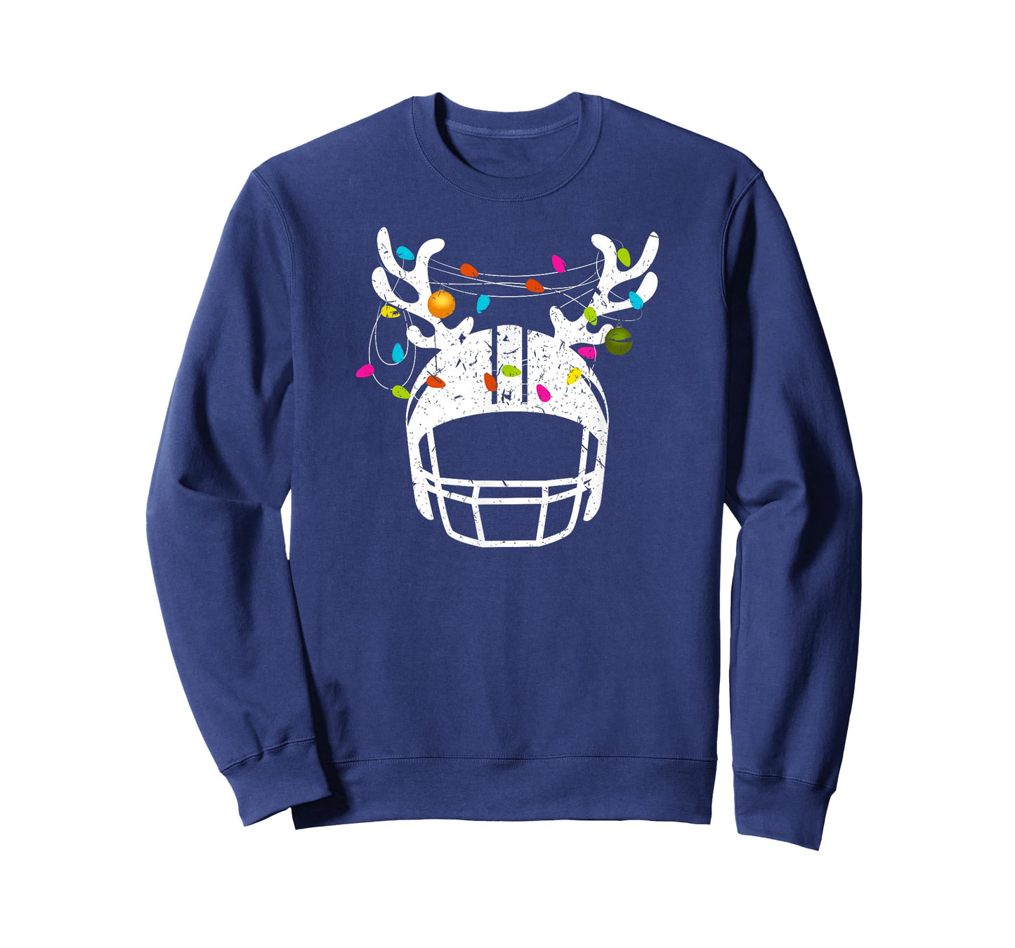 Christmas Lights Football Helmet Funny Xmas T-Shirt