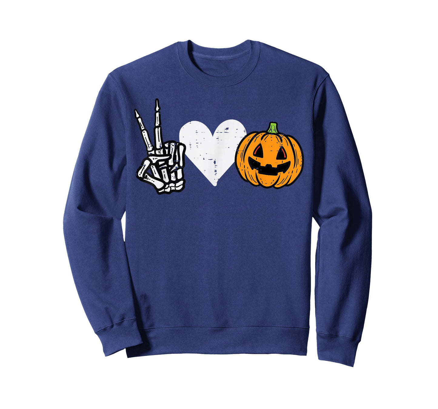 Peace Love Pumpkin Skeleton Halloween Costume For Women T-Shirt