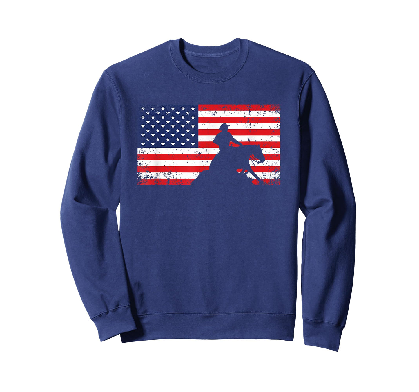 Mens Womens USA Flag America Patriotic Reining Horse Shirt T-Shirt