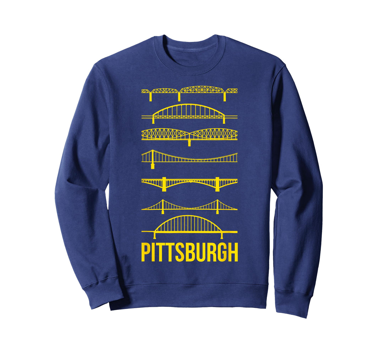 Pittsburgh Bridges Black and Yellow Silhouettes T-Shirt