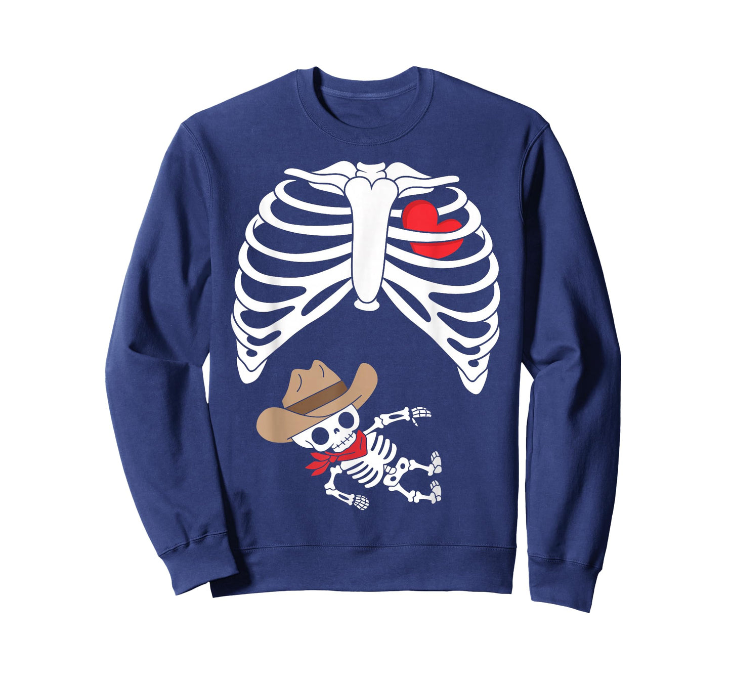 Baby Pregnancy Halloween Skeleton Xray Cowboy Boy Pregnant T-Shirt