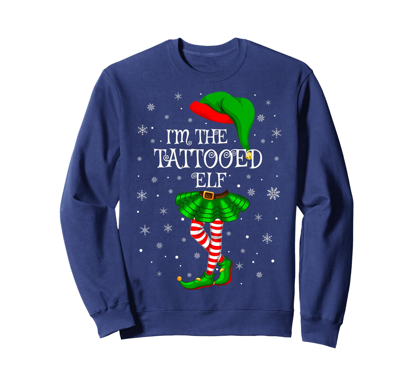 Tattooed Elf Christmas Matching Family Women Girls Elf T-Shirt
