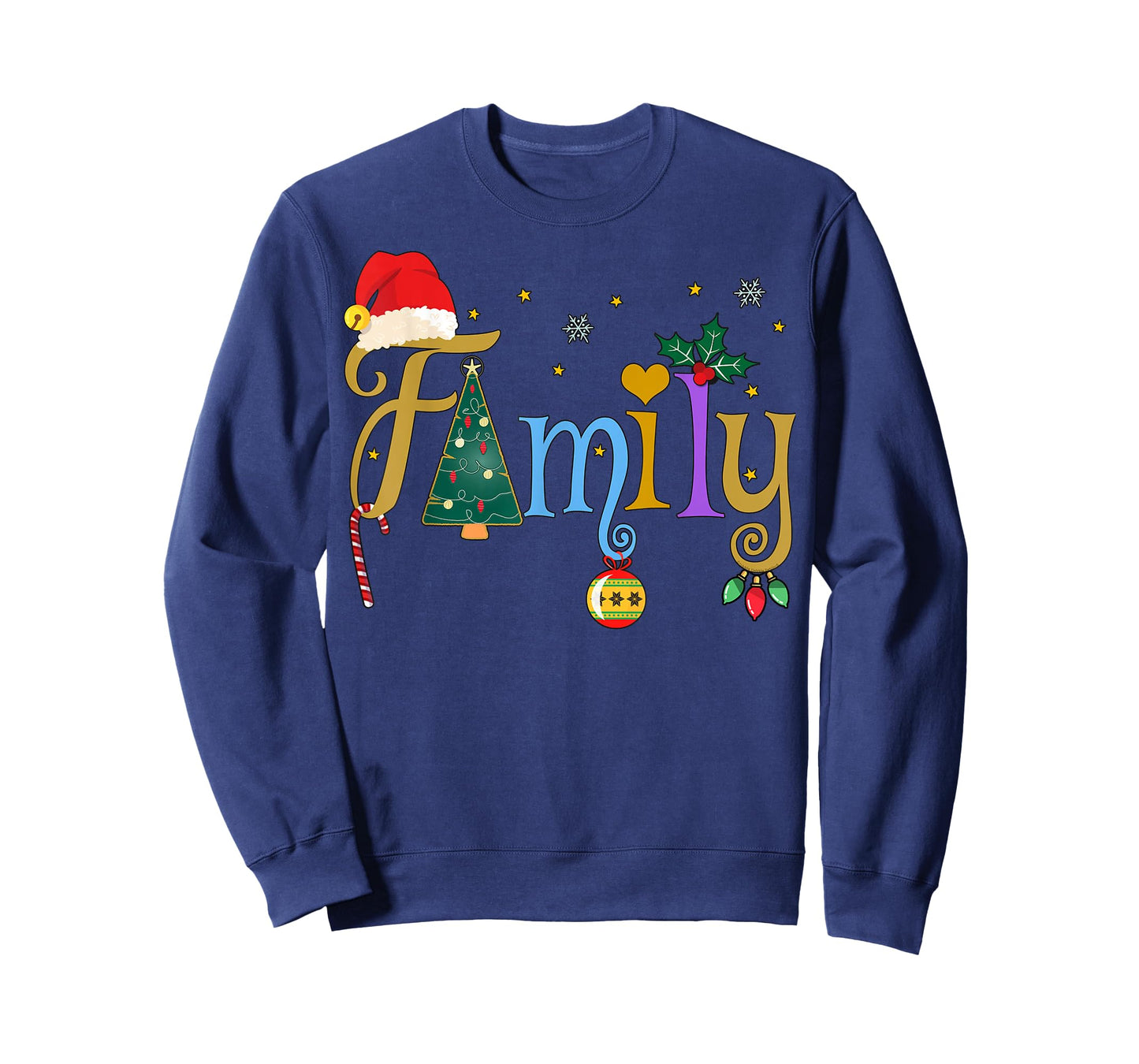 FAMILY Letters Holiday Style Love My Family Christmas T-Shirt
