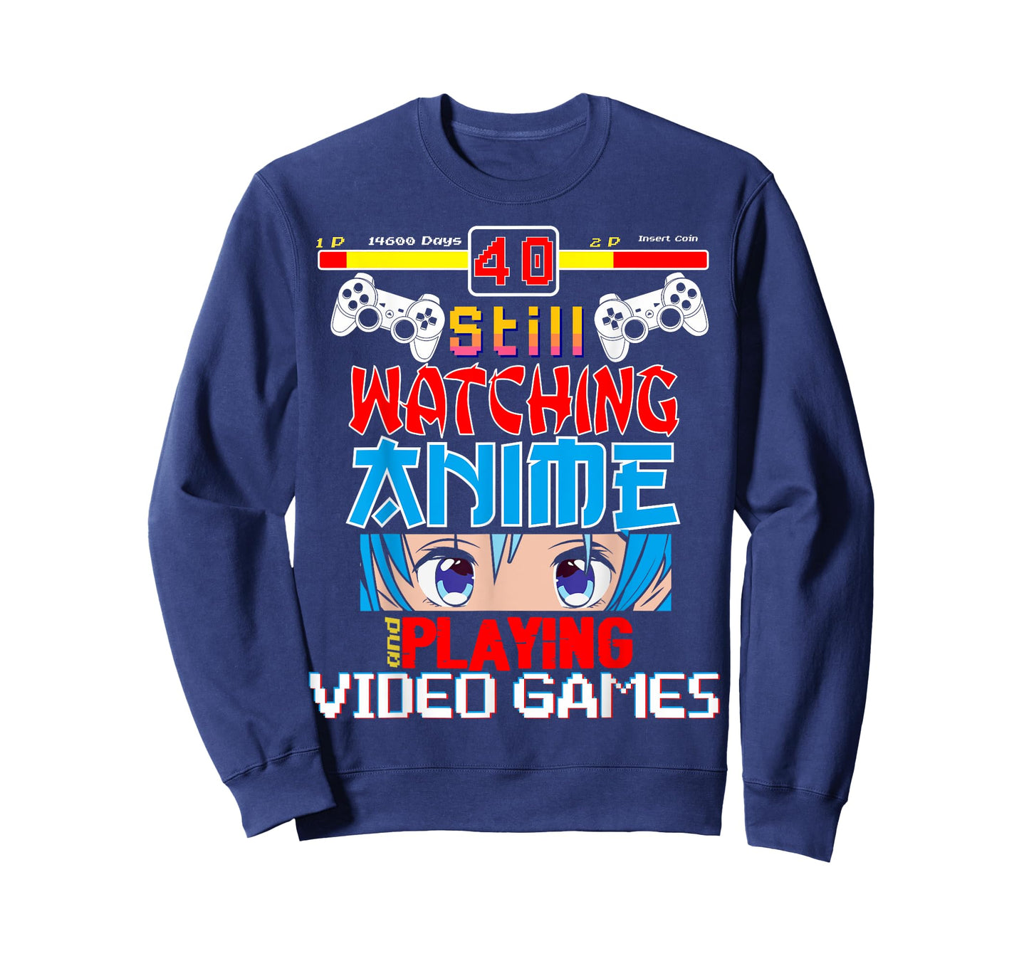 Video Games 40th Birthday Funny Anime T-Shirt