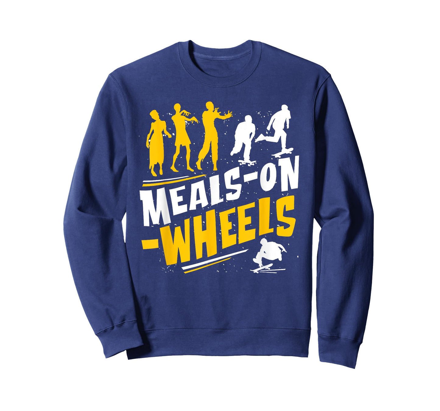 Meals-on-Wheels Funny zombie and Skateboarder Graphic T-Shirt