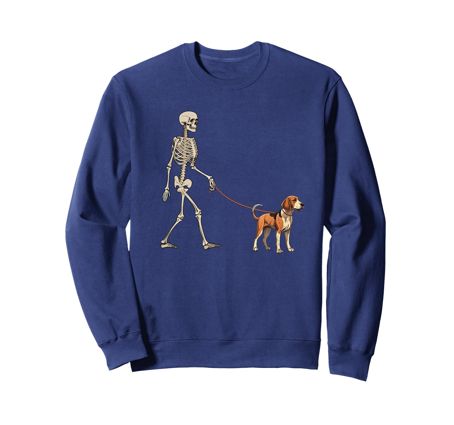 Funny Treeing Walker Coonhound Skeleton Walking Halloween T-Shirt