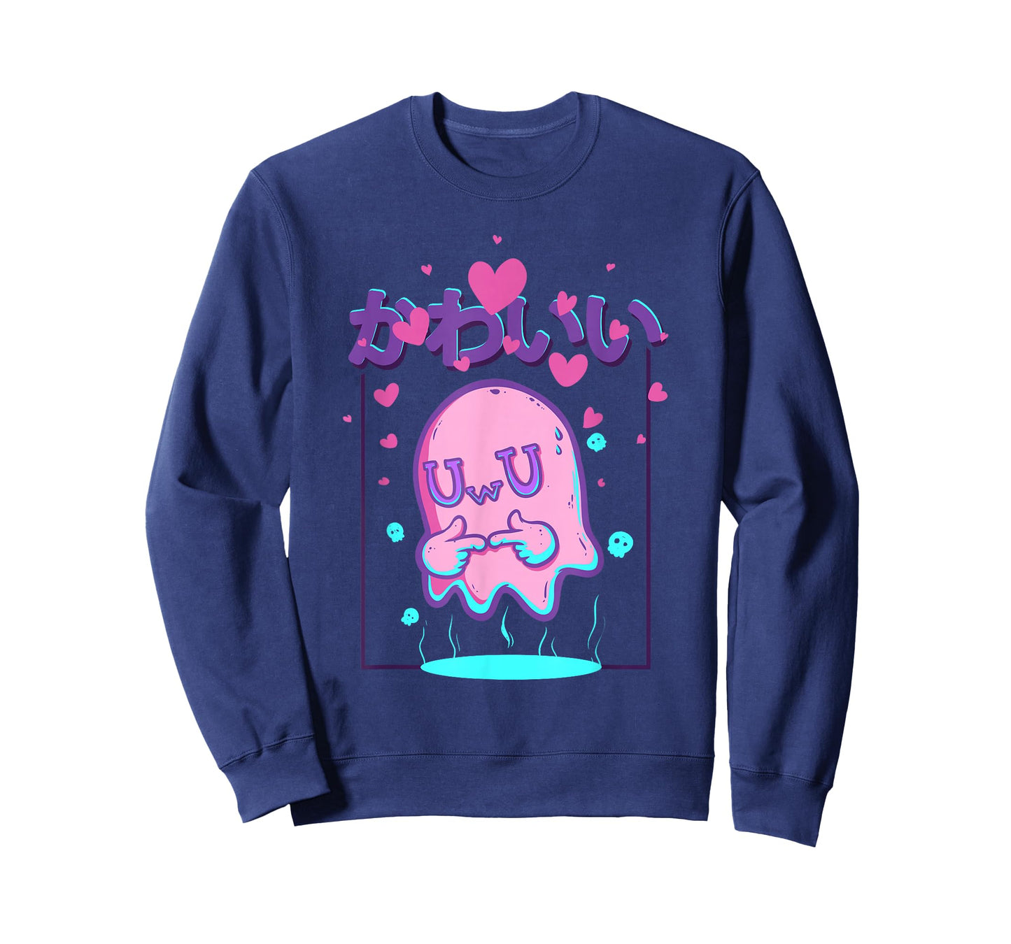 Kawaii Uwu Ghost Anime Japanese Manga Otaku Halloween T-Shirt