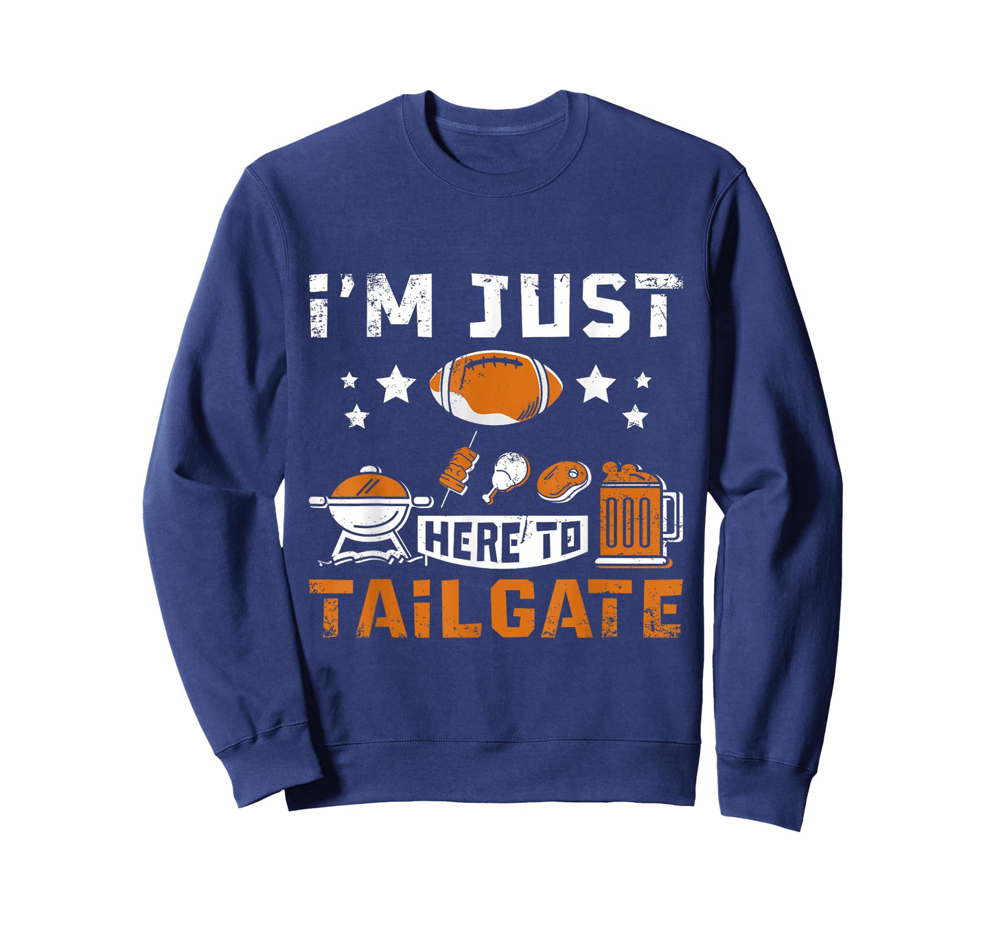 Football Fan Tailgate Party Sports Apparel I'm Just Here to Tailgate T-Shirt - Black, Small, Unisex-Adults, Short Sleeve, Classic Fit, Cotton 60% Polyester 40%