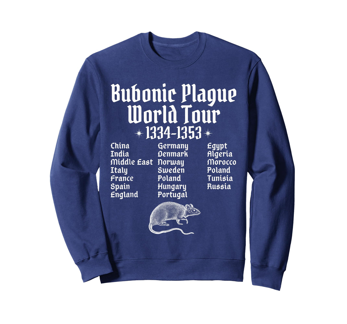 Bubonic Plague World Tour Funny Europe History Humor Rat T-Shirt