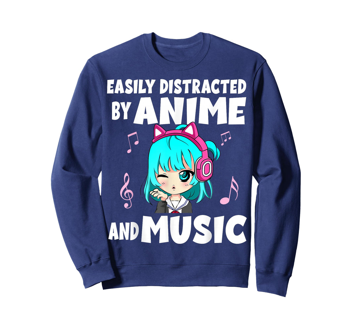Funny Anime and Music Girl for Teen Chibi Graphic Anime Girl T-Shirt