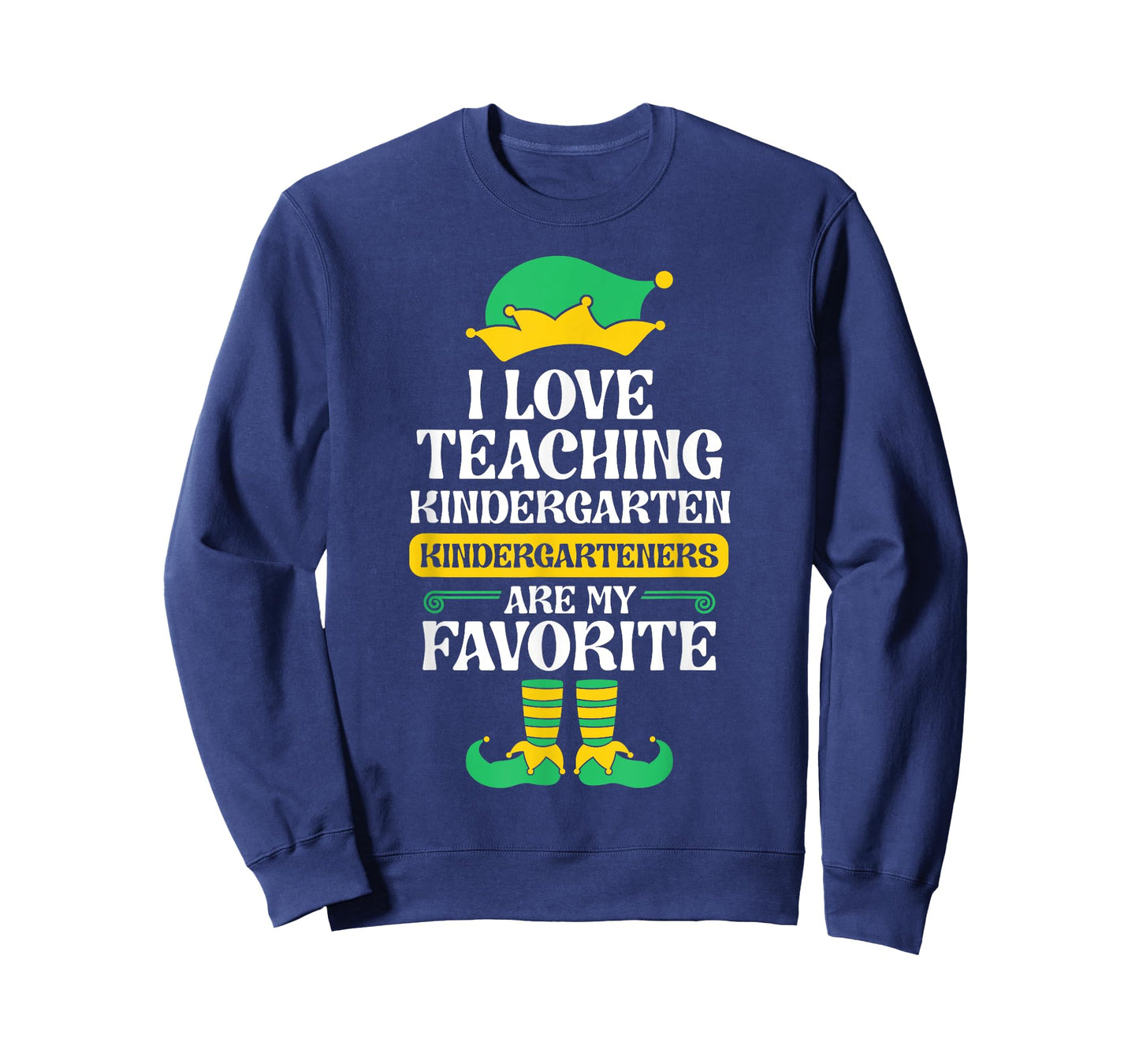 Kindergarten Teacher Elf Christmas Kinder I Love Teaching T-Shirt for Men Women Kids