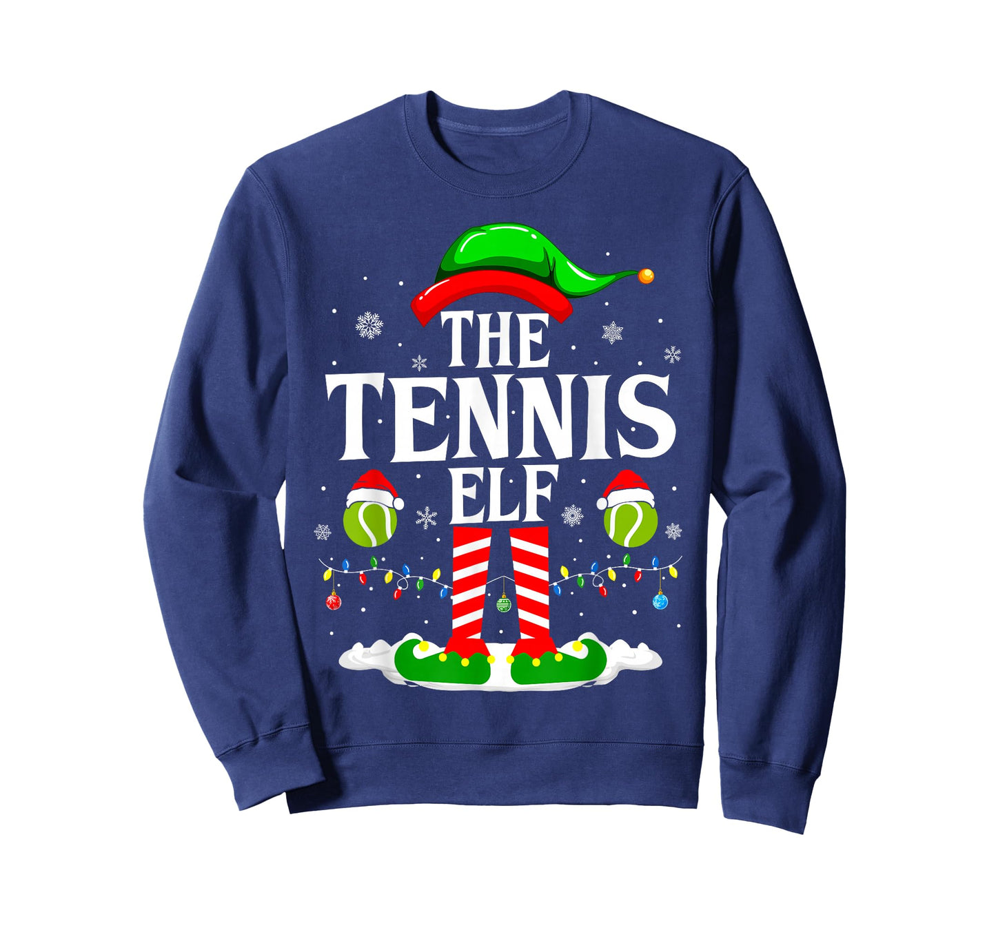 The Tennis Elf Funny Matching Xmas Tennis Christmas T-Shirt