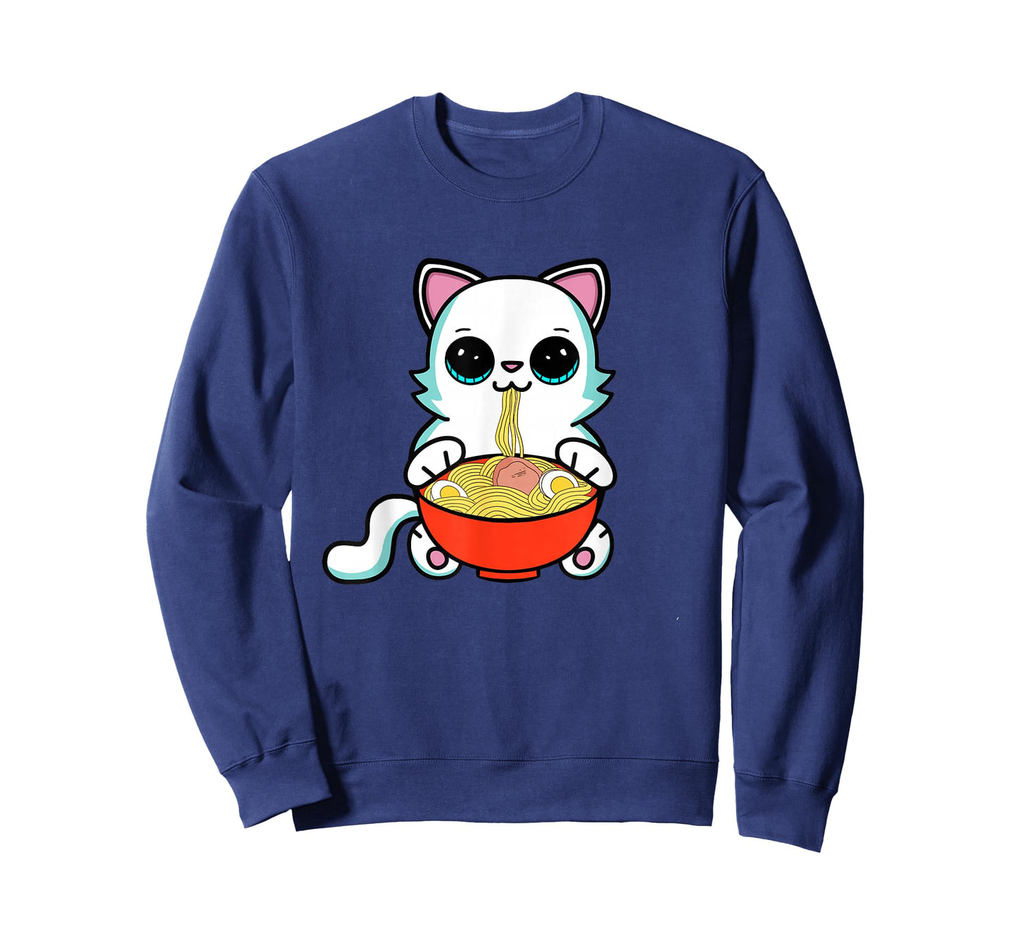 Ramen Cat Kawaii Anime Neko Cat Eating Japanese Noodles T-Shirt