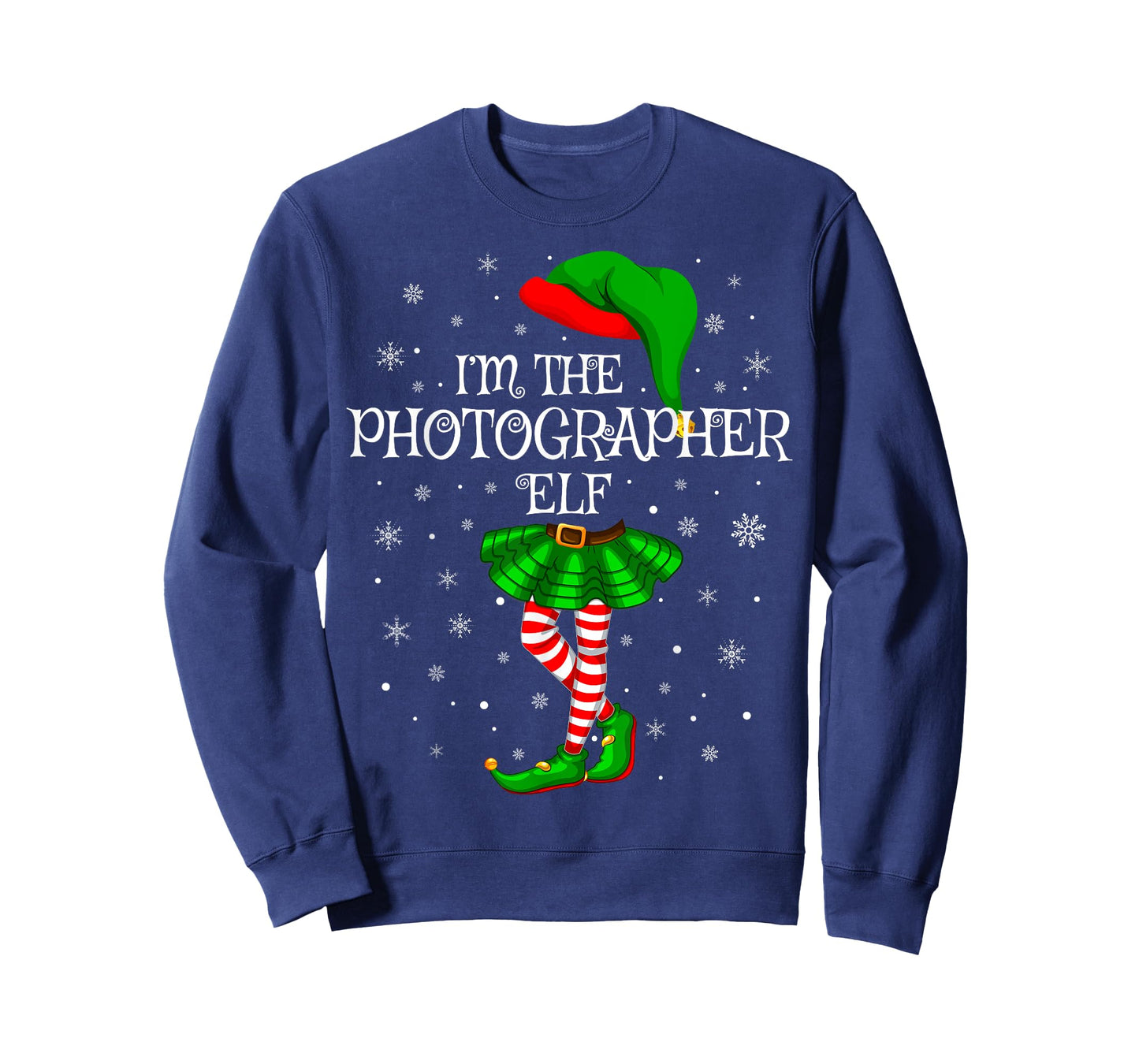 Photographer Elf Christmas Matching Family Women Girls Elf T-Shirt