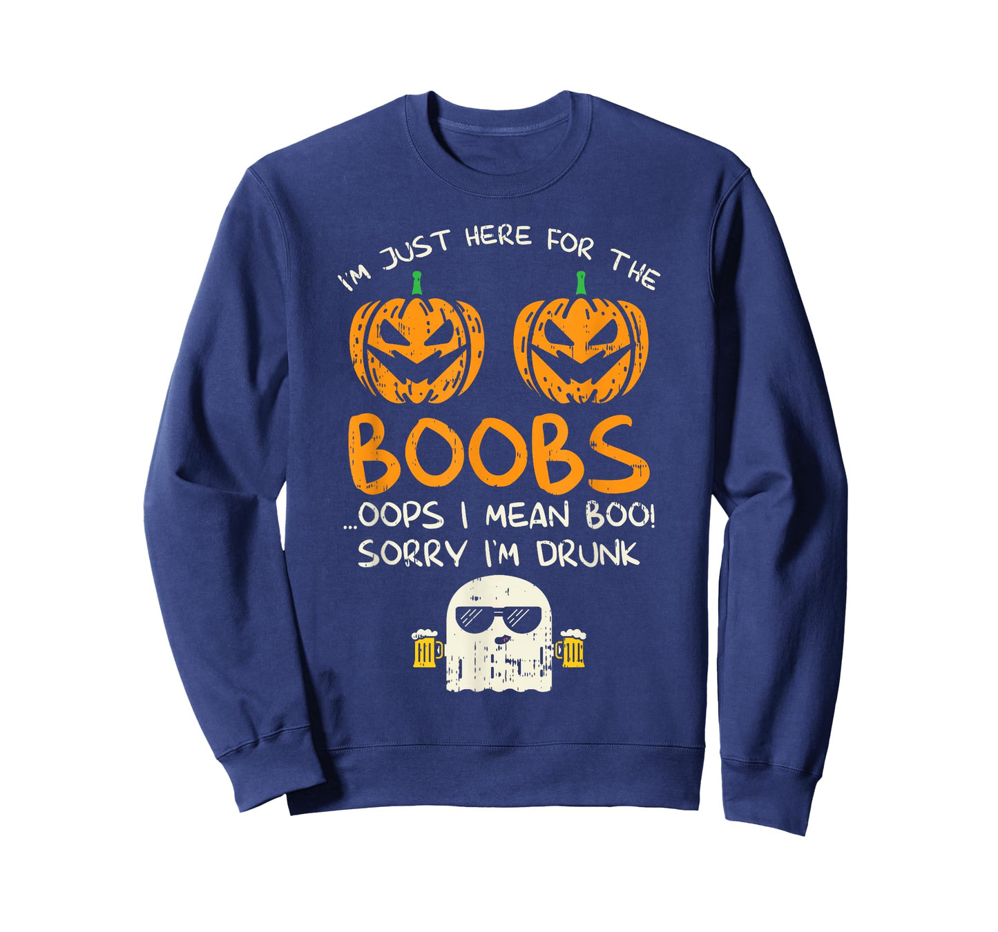 Im Just Here For The Boobs Boos Drunk Ghost Beer Halloween T-Shirt