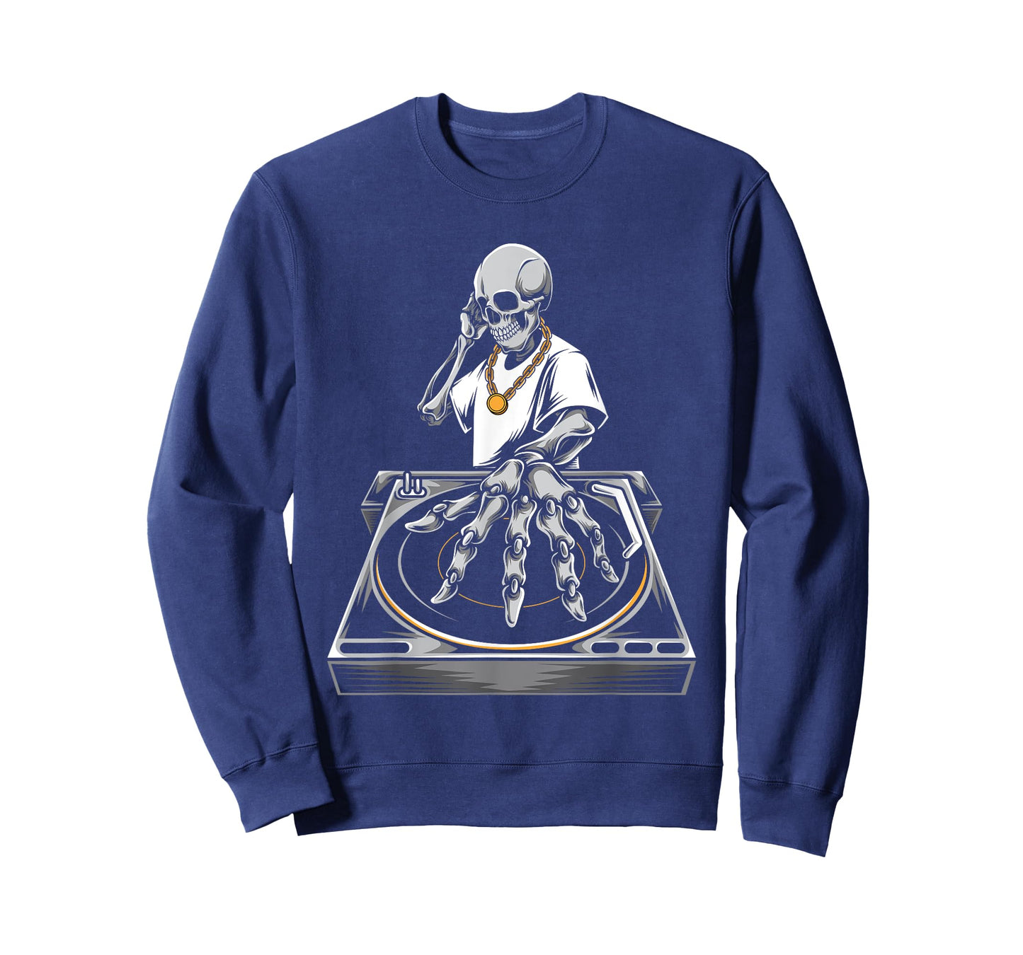 Skeleton DJ Lazy Halloween Costume Skull Disc Jockey T-Shirt