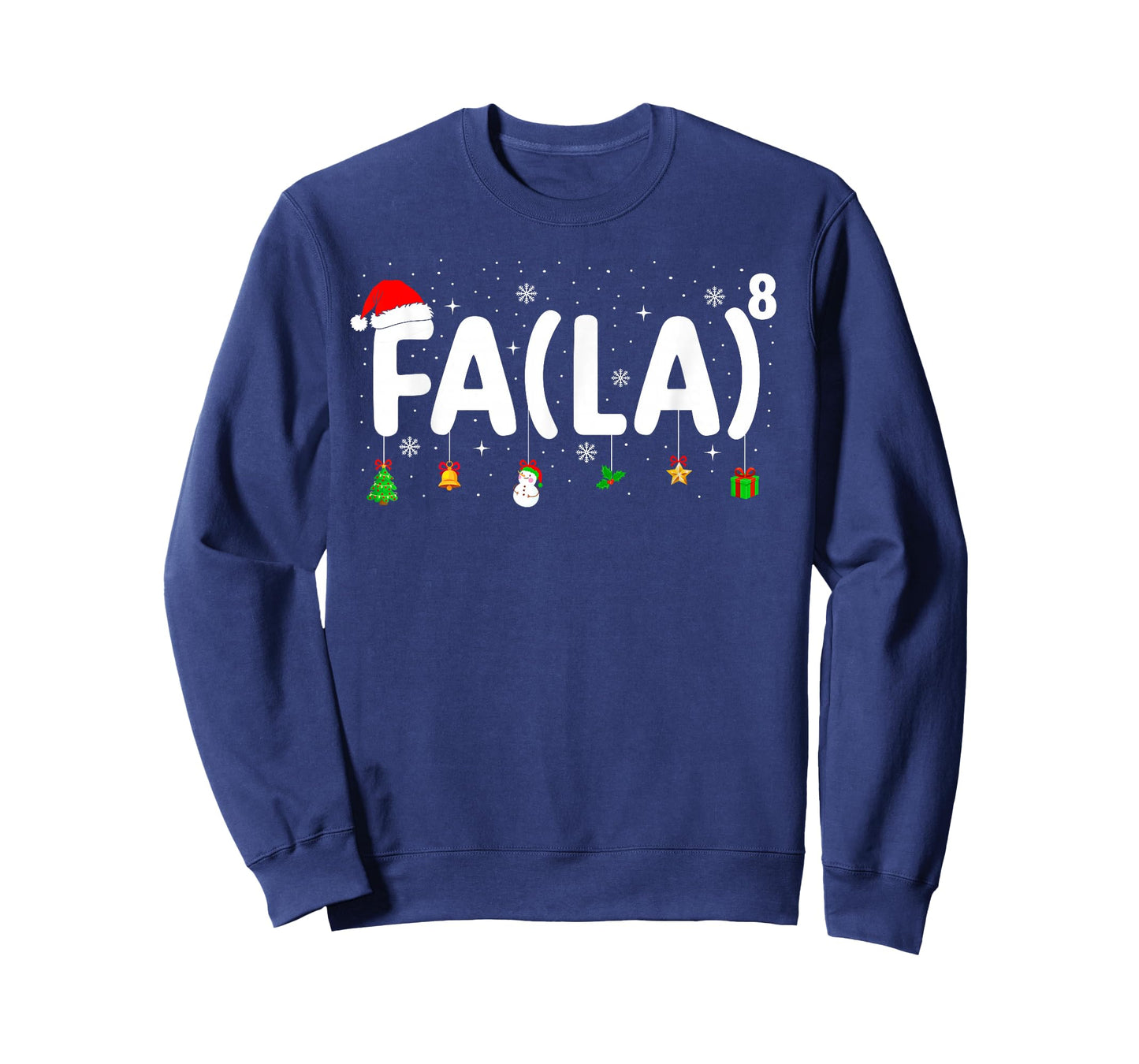 FA (LA) 8 Funny Christmas Santa Hat FA La Math Teacher Kids T-Shirt