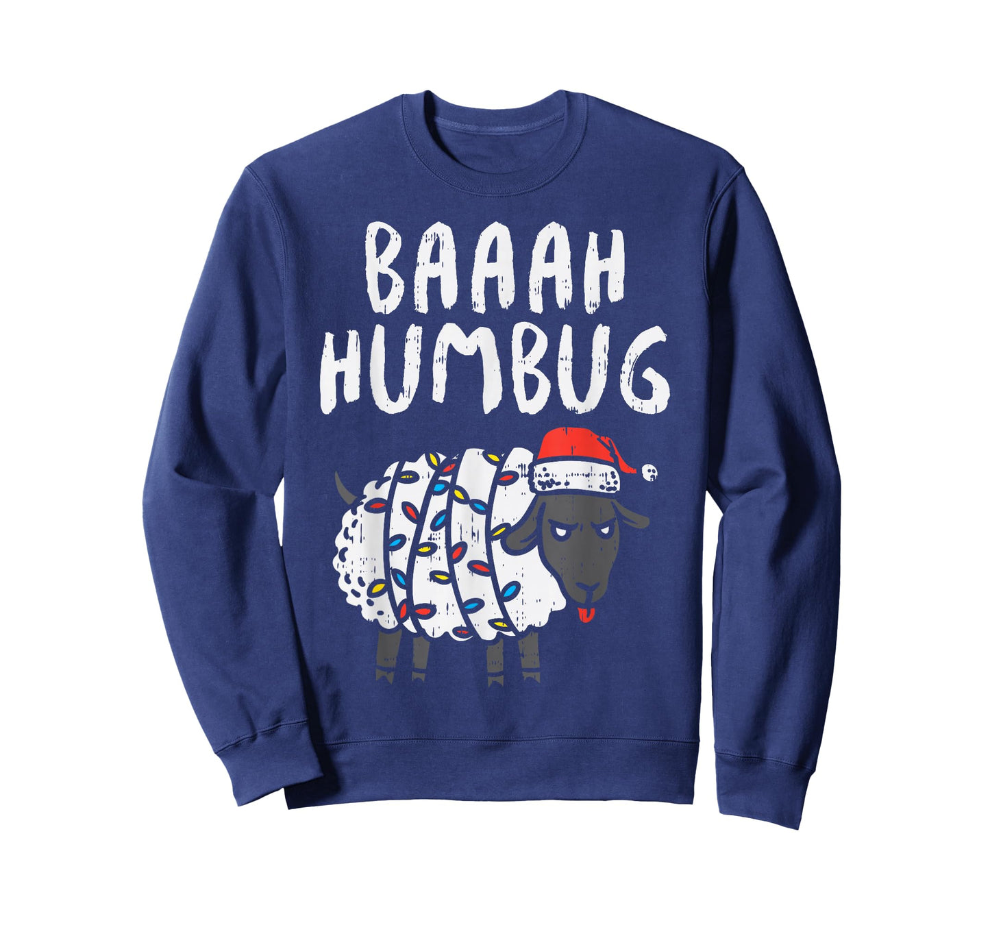 Baaah Humbug Sheep Xmas Lights Funny Anti Christmas Gift T-Shirt