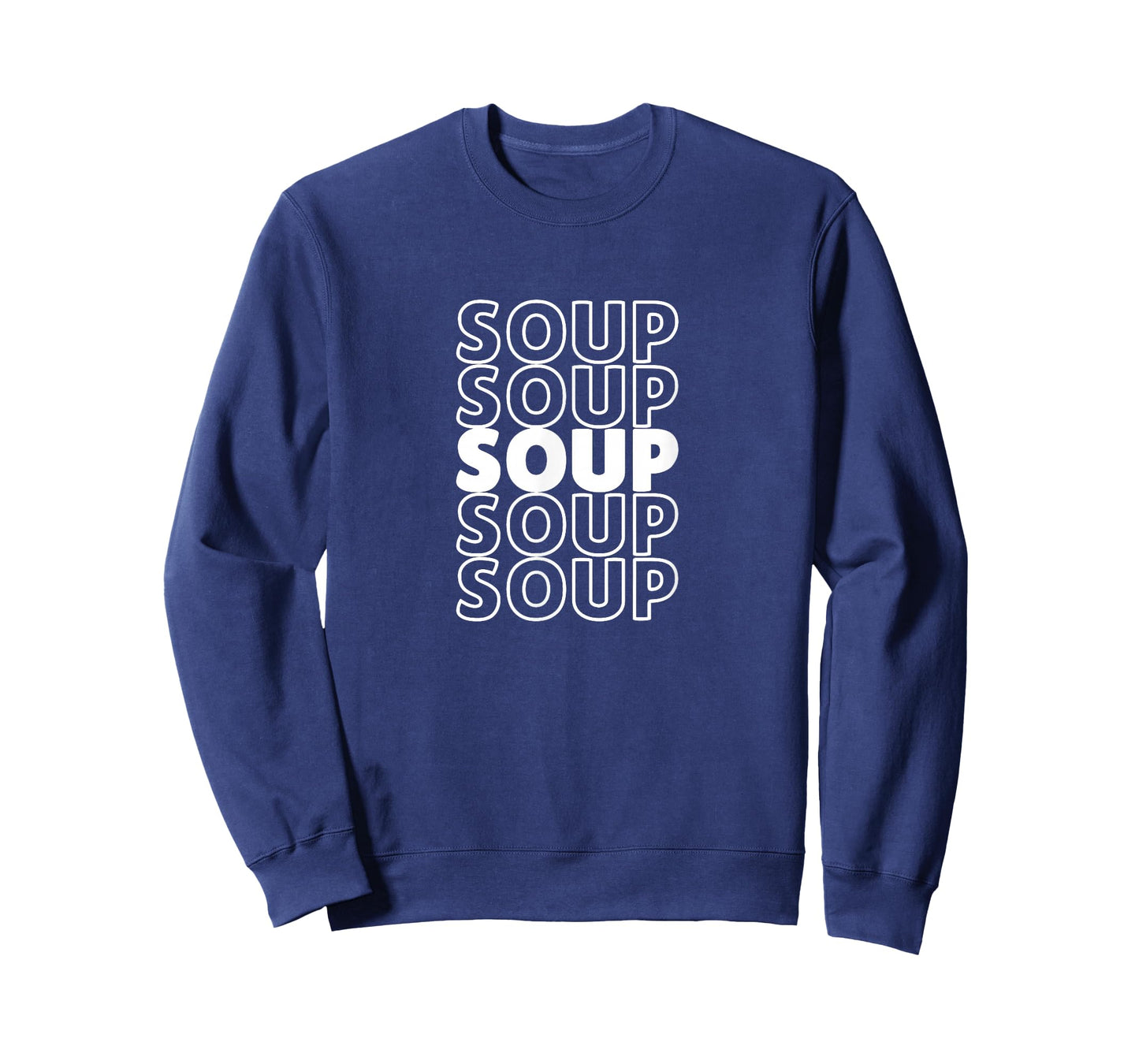 I Love Soup By Funny Food Designs Repeated Word Soup Black T-Shirt