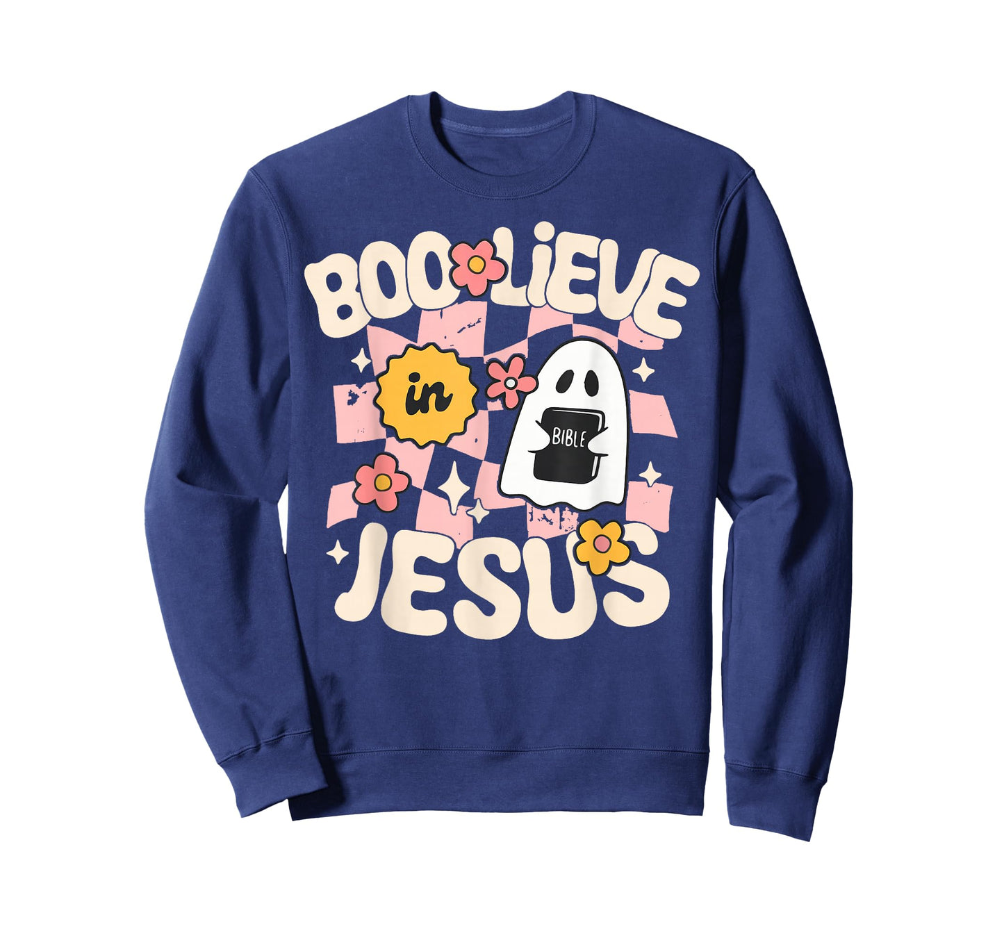 Boo Lieve in Jesus Funny Christian Halloween Cute Ghost T-Shirt