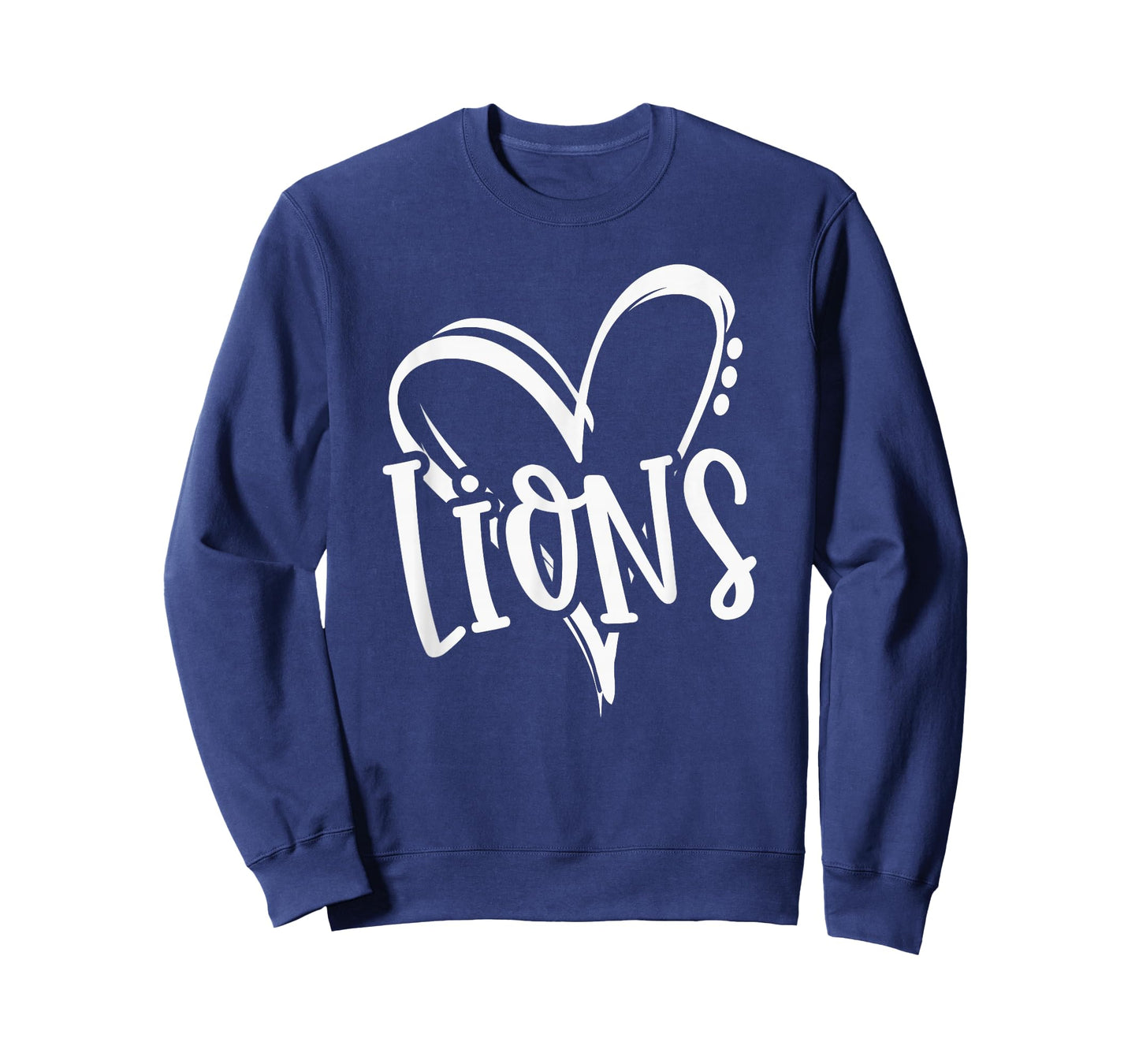 Lions School Sports Fan Team Spirit Heart T-Shirt