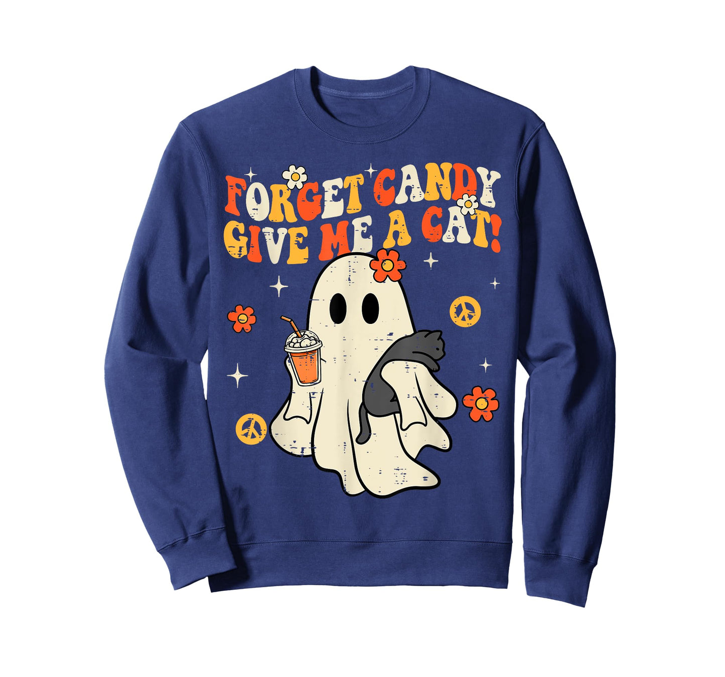 Halloween Black Cat Forget Candy Give Me Cat Kids Men Women T-Shirt