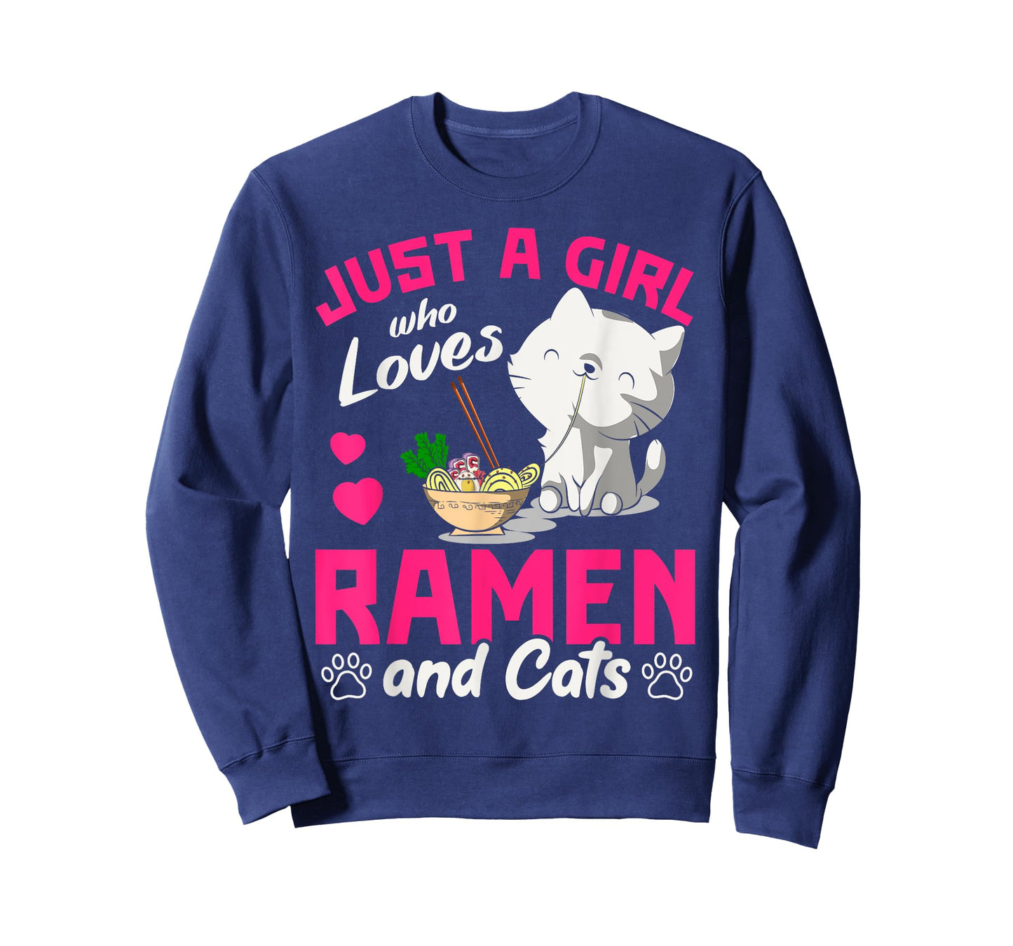 Just A Girl Who Loves Ramen And Cats Cute Animal Gift Ramen T-Shirt